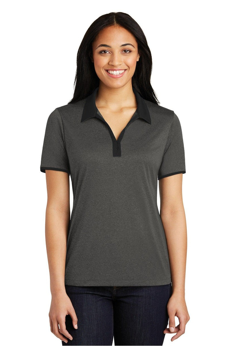 Sport-Tek Polos/Knits XS / Graphite Heather/ Black Sport-Tek LST667: Ladies Heather Contender Contrast Polo