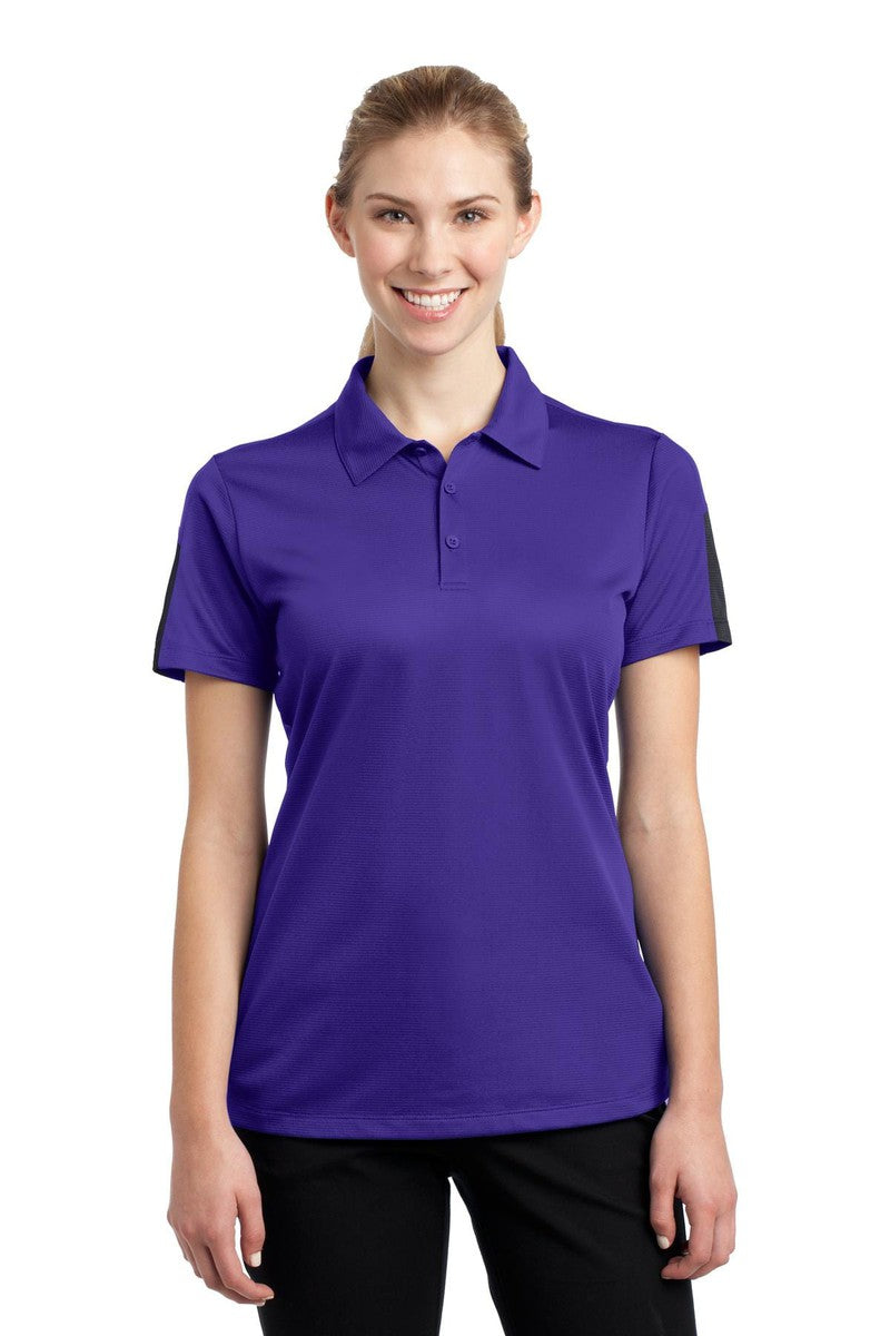 Sport-Tek Polos/Knits XS / Purple/ Grey Sport-Tek LST695: Ladies PosiCharge Active Textured Colorblock Polo
