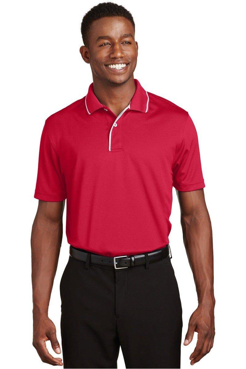 Sport-Tek Polos/Knits XS / Red/ White Sport-Tek K467: Dri-Mesh Polo with Tipped Collar and Piping