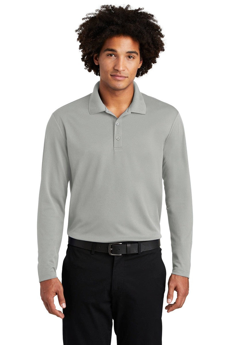 Sport-Tek Polos/Knits XS / Silver Sport-Tek ST640LS: PosiCharge RacerMesh Long Sleeve Polo