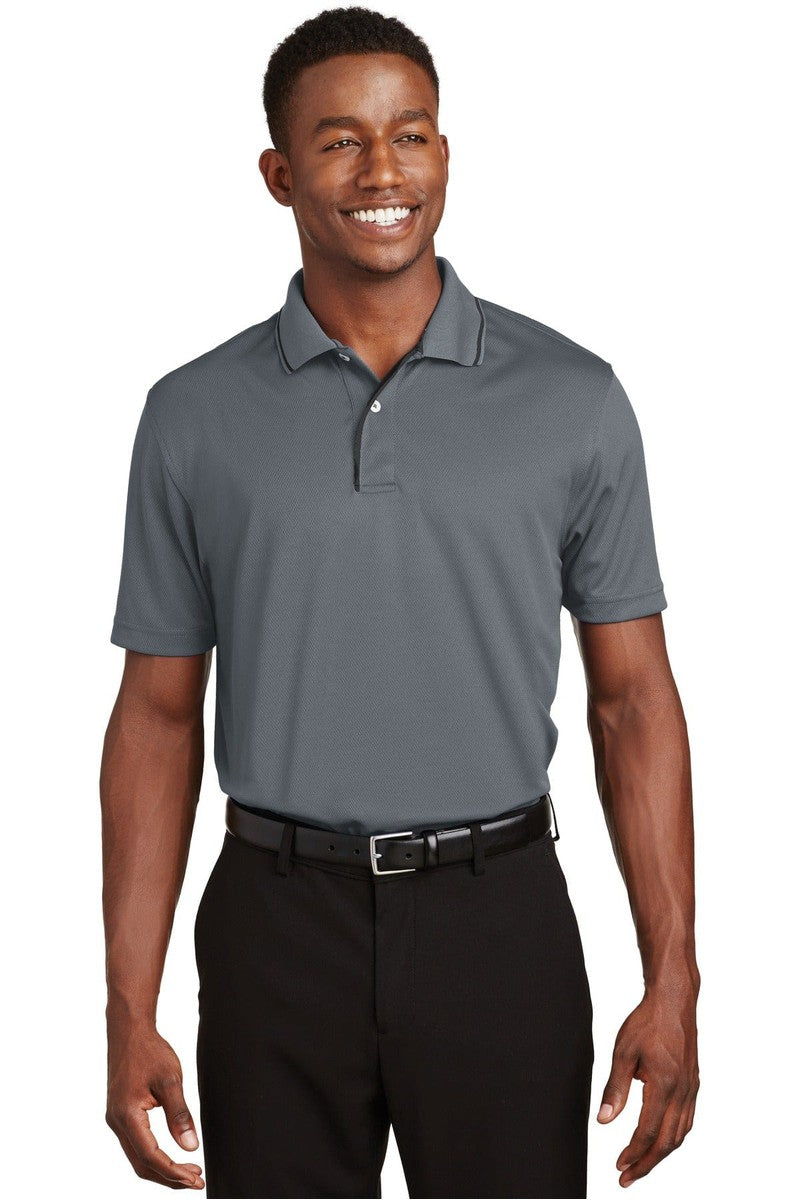 Sport-Tek Polos/Knits XS / Steel/ Black Sport-Tek K467: Dri-Mesh Polo with Tipped Collar and Piping