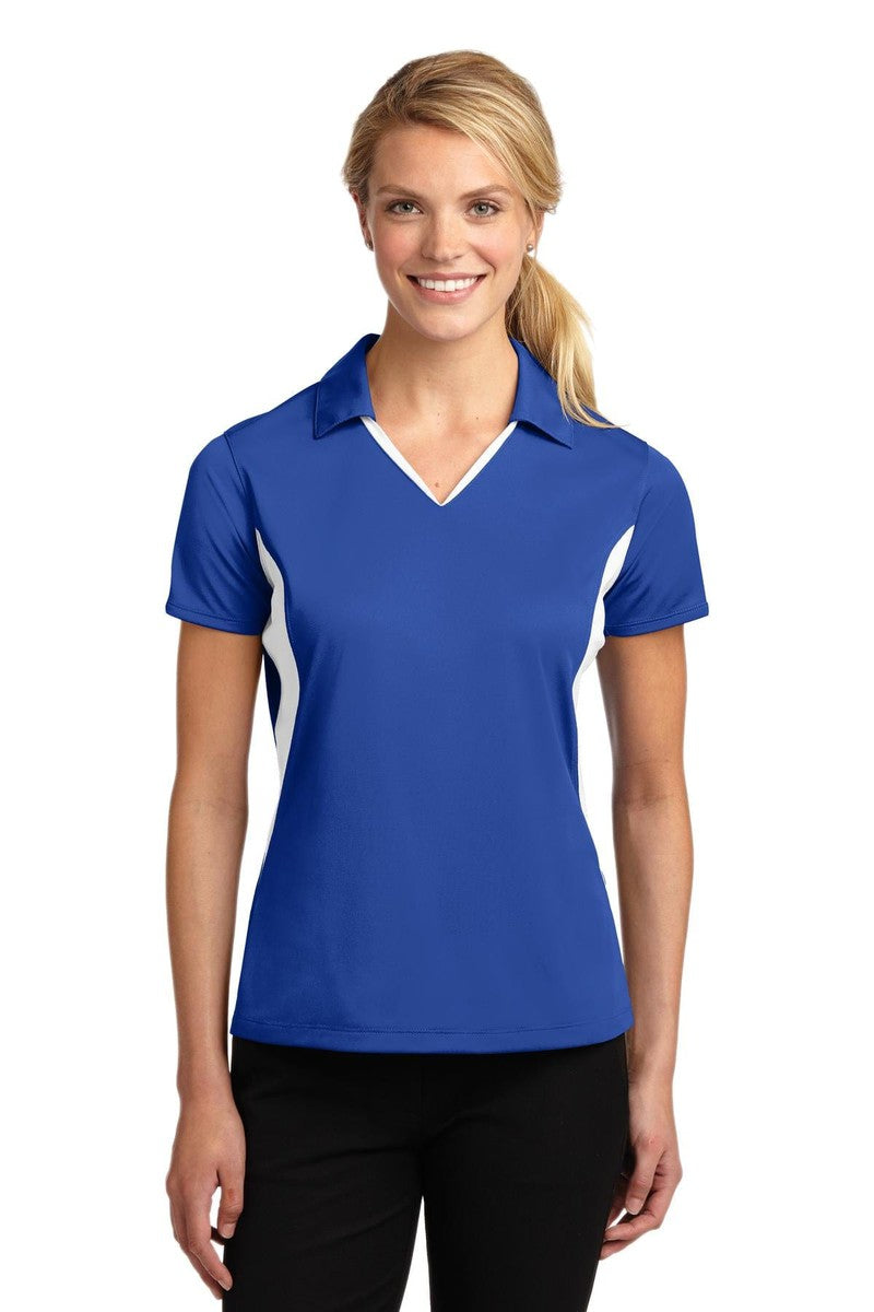 Sport-Tek Polos/Knits XS / True Royal/ White Sport-Tek LST655: Ladies Side Blocked Micropique Sport-Wick Polo