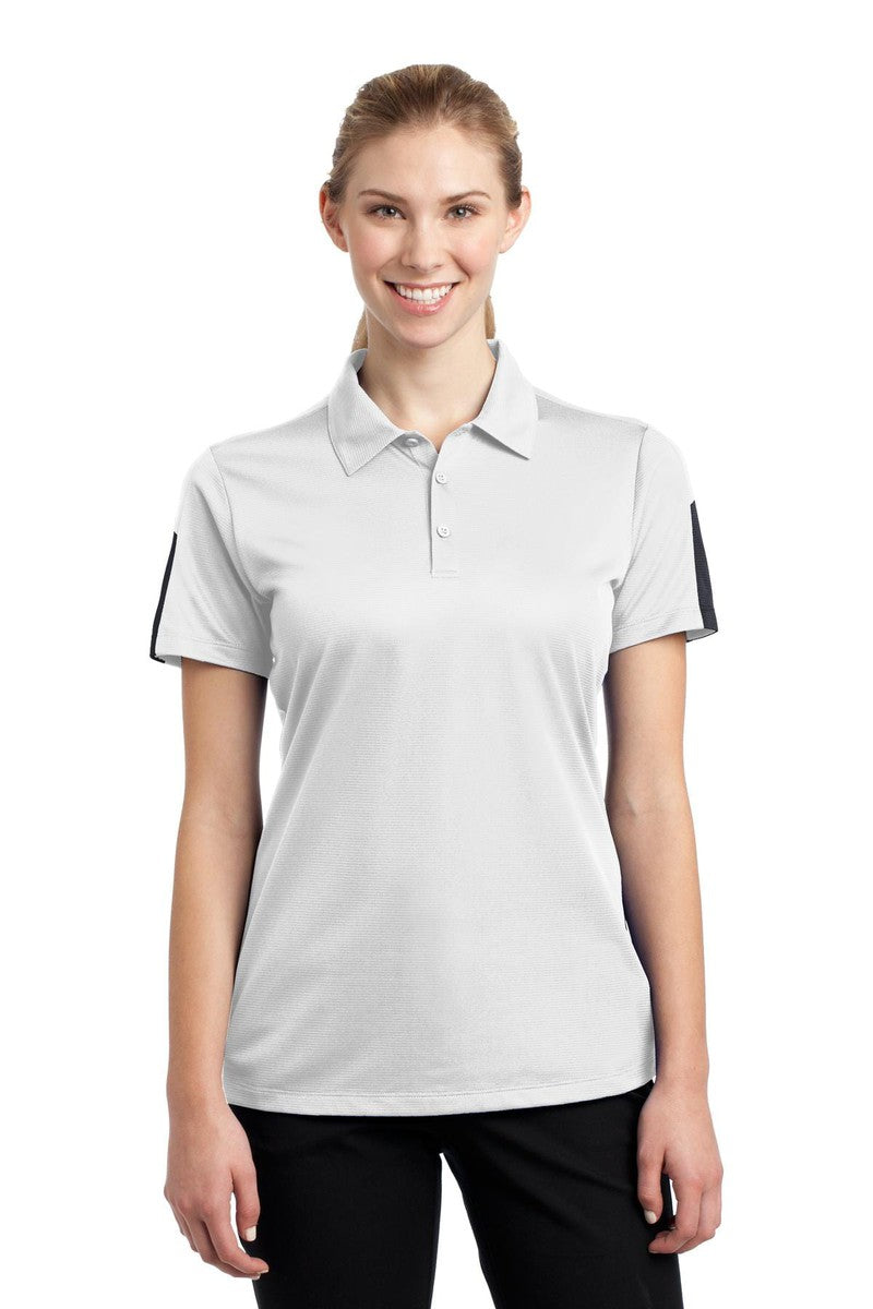 Sport-Tek Polos/Knits XS / White/ Grey Sport-Tek LST695: Ladies PosiCharge Active Textured Colorblock Polo