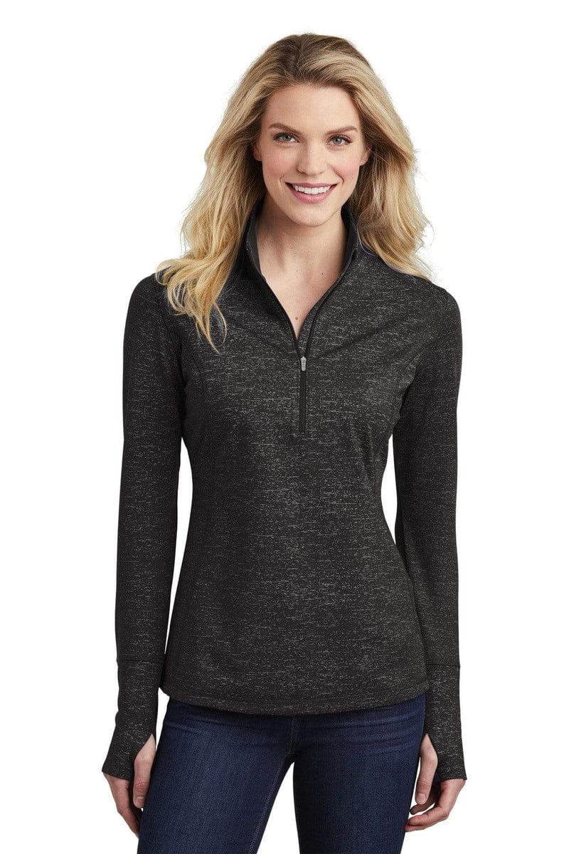 Sport-Tek Sport-Tek  ®  Ladies Sport-Wick  ®  Stretch Reflective Heather 1/2-Zip Pullover. LST855