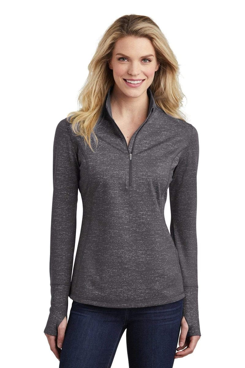 Sport-Tek Sport-Tek  ®  Ladies Sport-Wick  ®  Stretch Reflective Heather 1/2-Zip Pullover. LST855