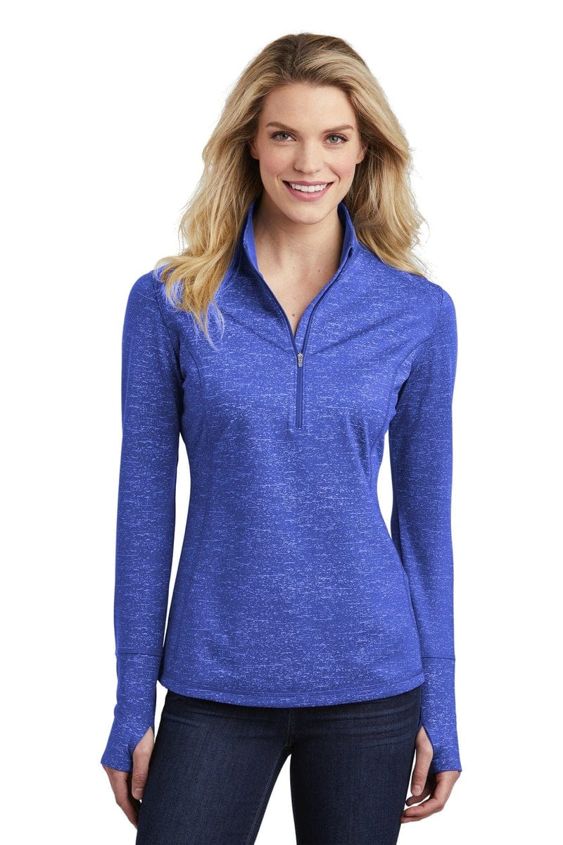 Sport-Tek Sport-Tek  ®  Ladies Sport-Wick  ®  Stretch Reflective Heather 1/2-Zip Pullover. LST855