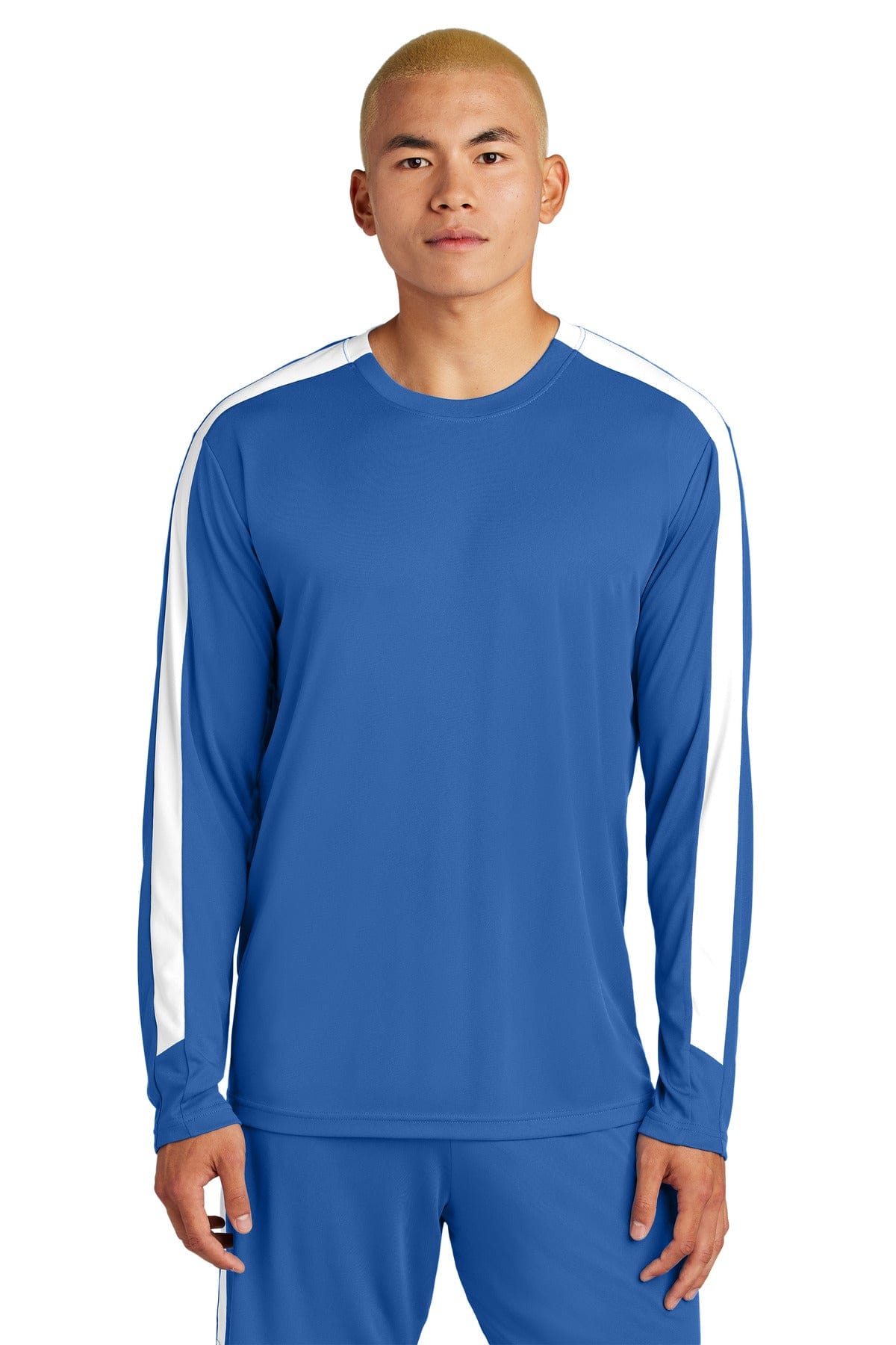 Sport-Tek ® Competitor ™ United Long Sleeve Crew ST100LS in Royal/ White