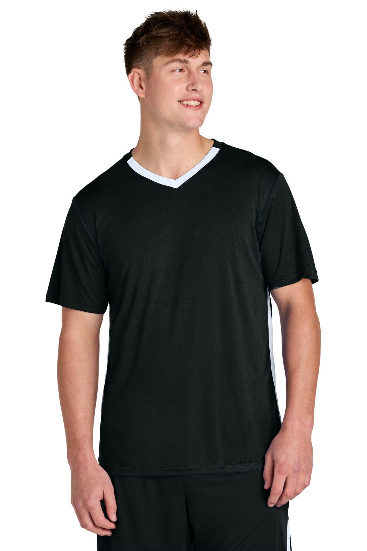 Sport-Tek ® Competitor ™ United V-Neck ST101 in Black/ White