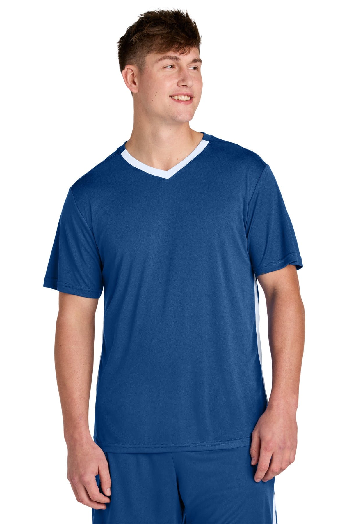 Sport-Tek ® Competitor ™ United V-Neck ST101 in Royal/ White