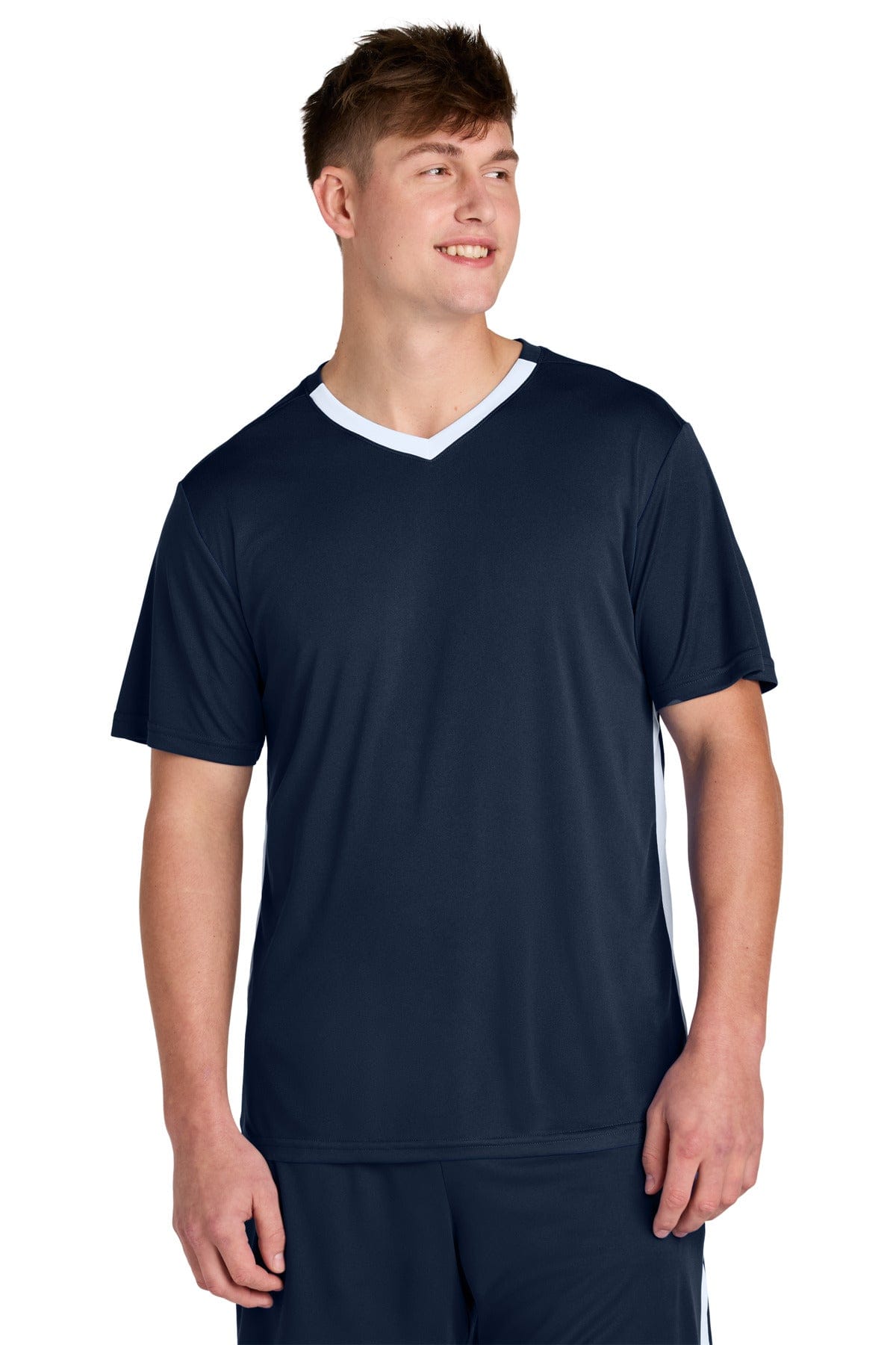 Sport-Tek ® Competitor ™ United V-Neck ST101 in True Navy/ White