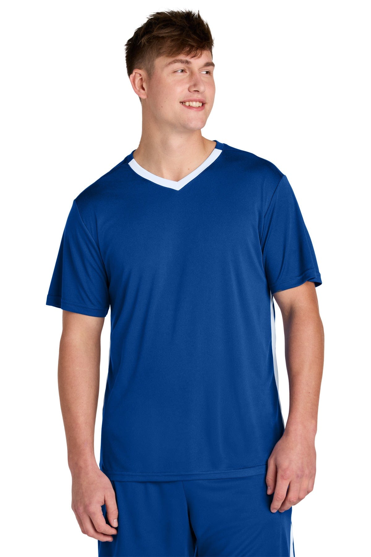 Sport-Tek ® Competitor ™ United V-Neck ST101 in True Royal/ White