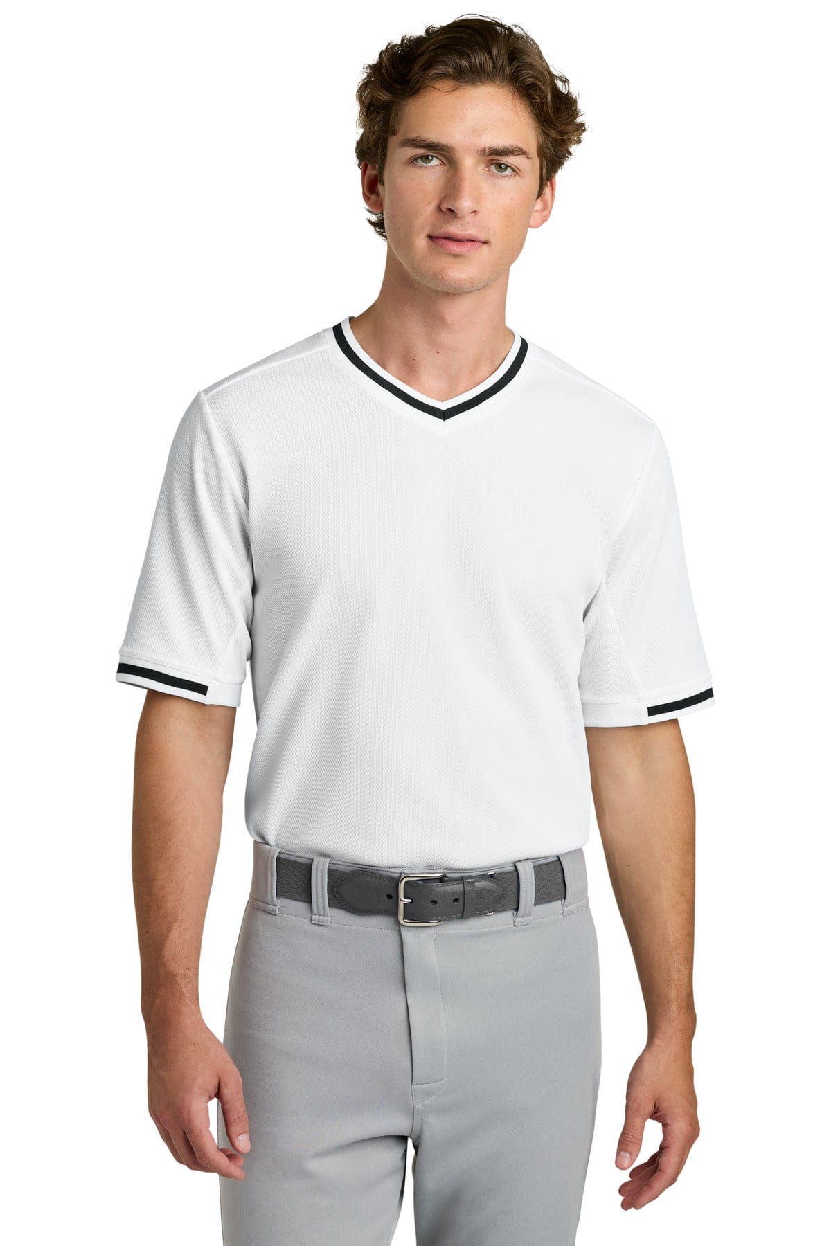 Sport-Tek ® Tough Mesh V-Neck Baseball Jersey ST221 in White