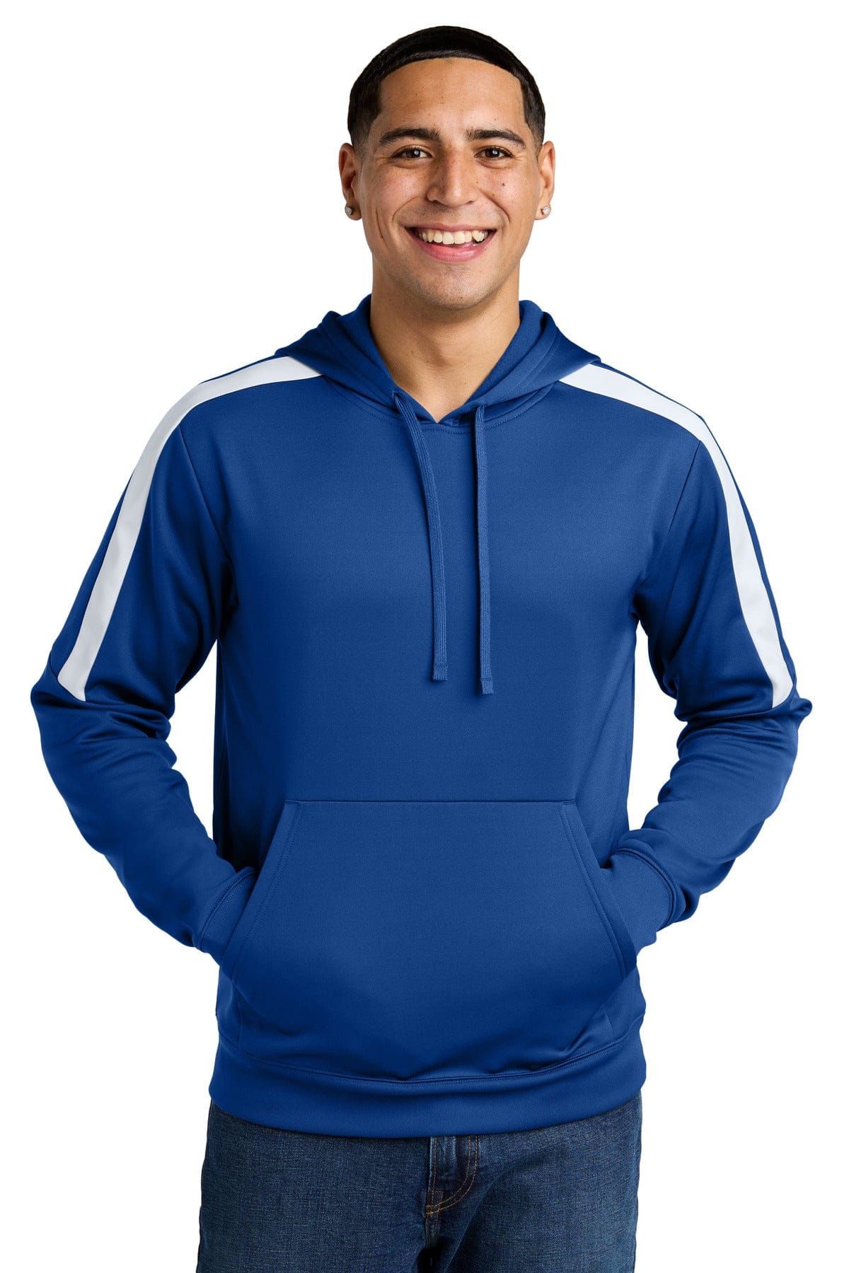 Sport-Tek ® Sport-Wick ® Fleece United Pullover Hoodie ST255 in True Royal/ White