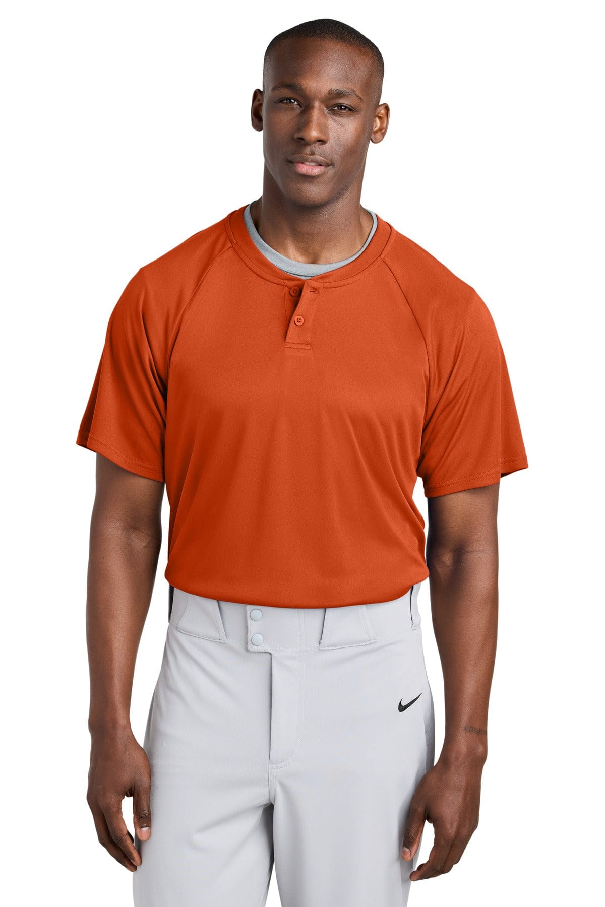 Sport-Tek ® PosiCharge ® Competitor ™ 2-Button Henley ST359 in Deep Orange