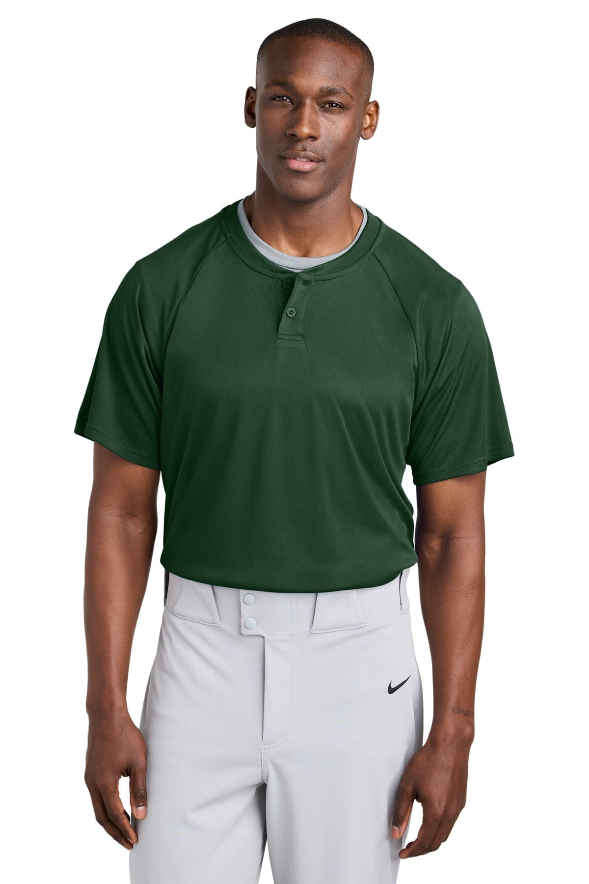 Sport-Tek ® PosiCharge ® Competitor ™ 2-Button Henley ST359 in Forest Green