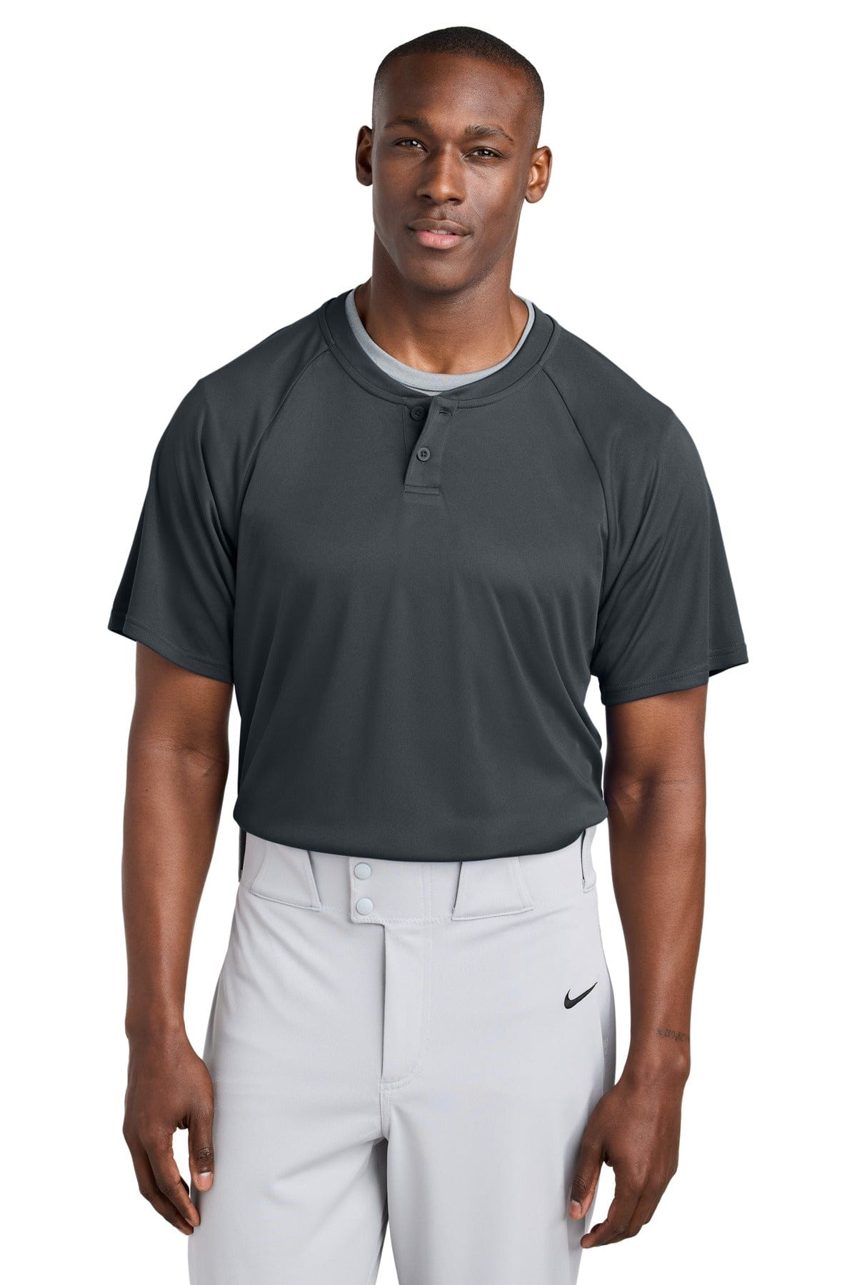 Sport-Tek ® PosiCharge ® Competitor ™ 2-Button Henley ST359 in Iron Grey