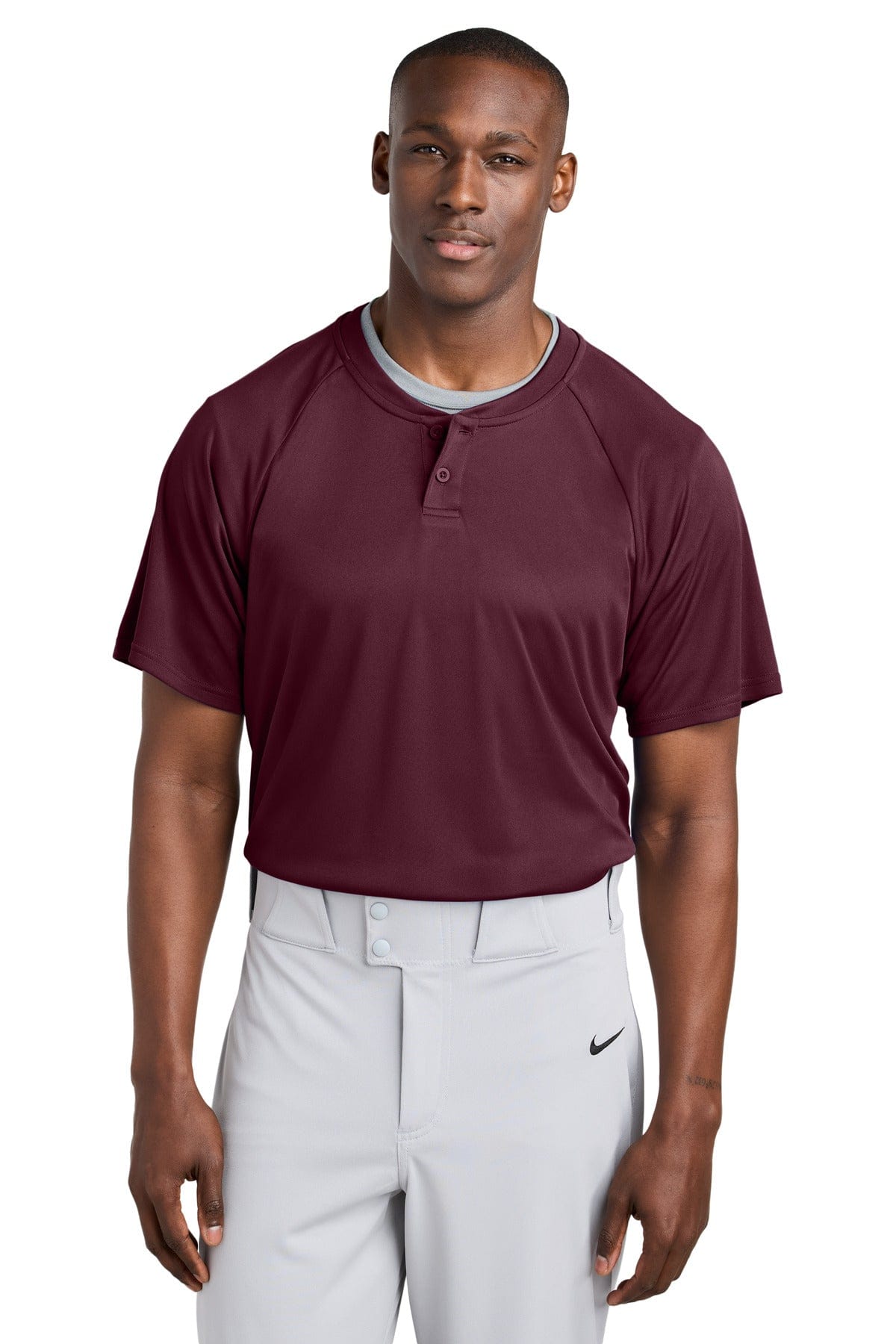 Sport-Tek ® PosiCharge ® Competitor ™ 2-Button Henley ST359 in Maroon