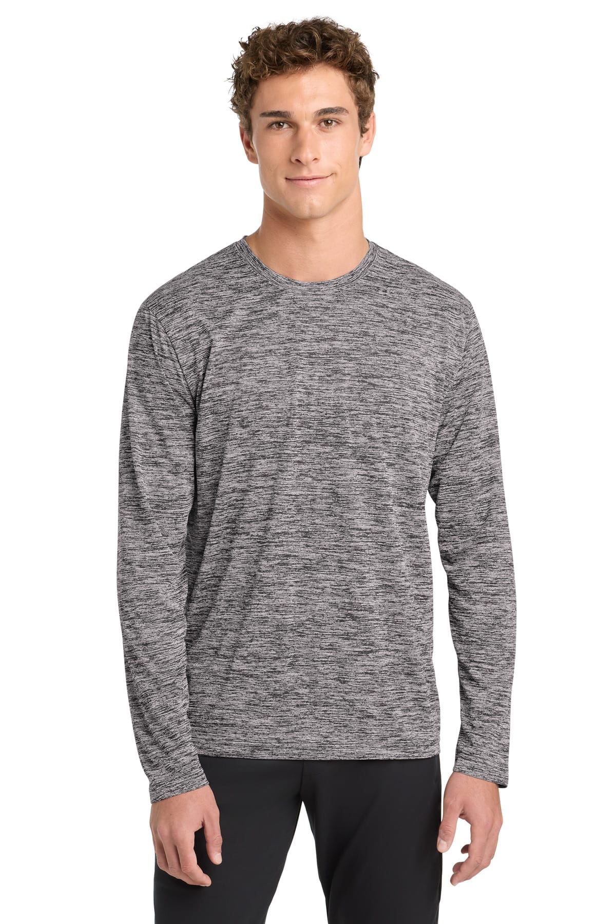 Sport-Tek ST390LS XS / Black Electric Sport-Tek ST390LS PosiCharge Long Sleeve Electric Heather Tee