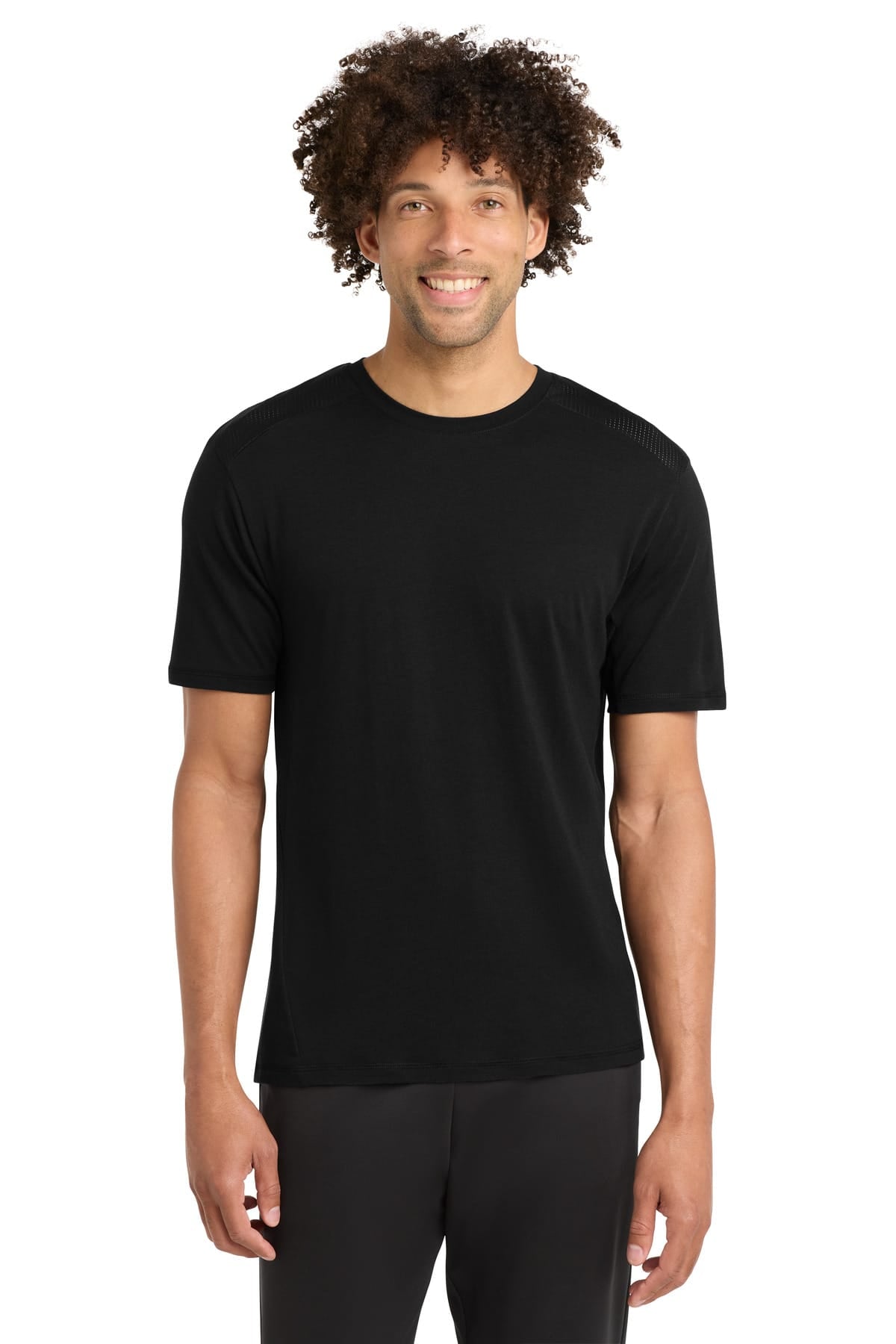 Sport-Tek ST410 XS / Black/ Black Triad Solid Sport-Tek ST410 PosiCharge Tri-Blend Wicking Draft Tee