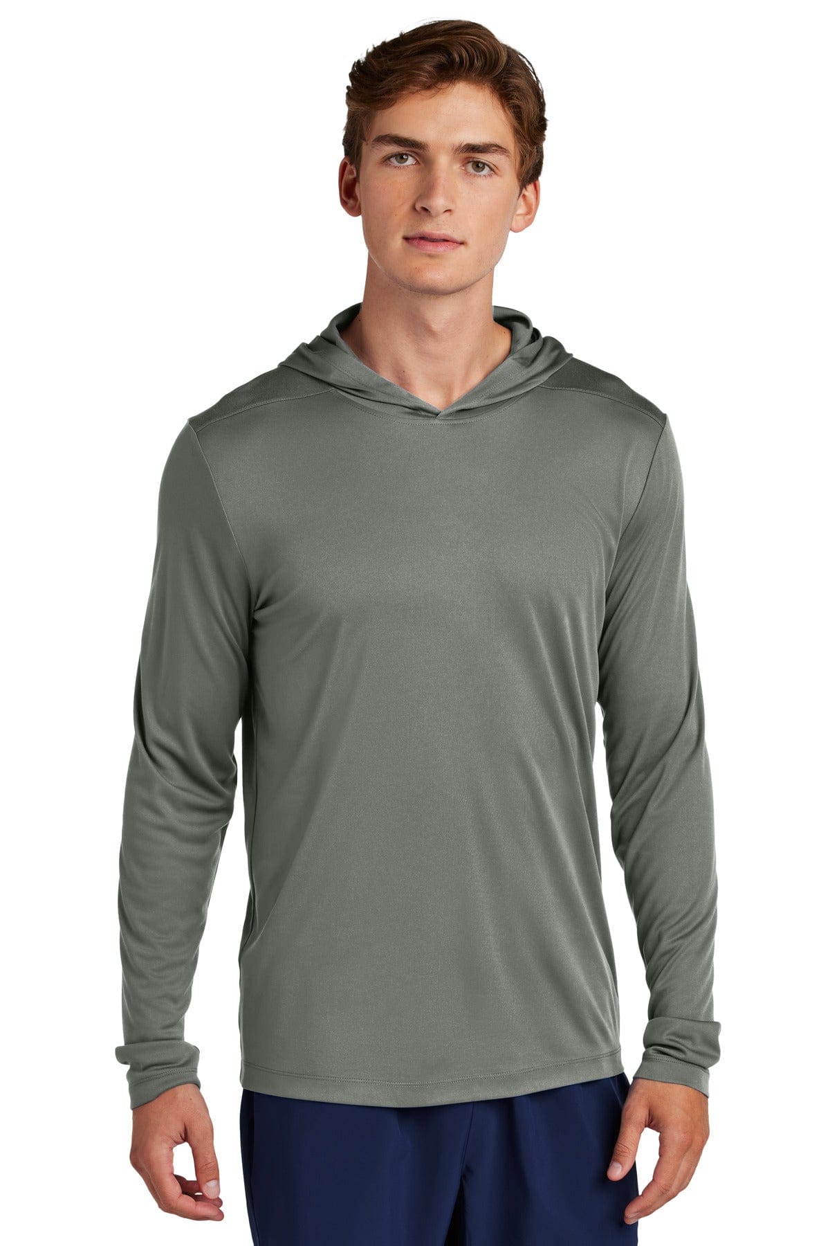 Sport-Tek ® Posi-UV ® Pro Long Sleeve Hoodie ST420LSH in Dark Smoke Grey