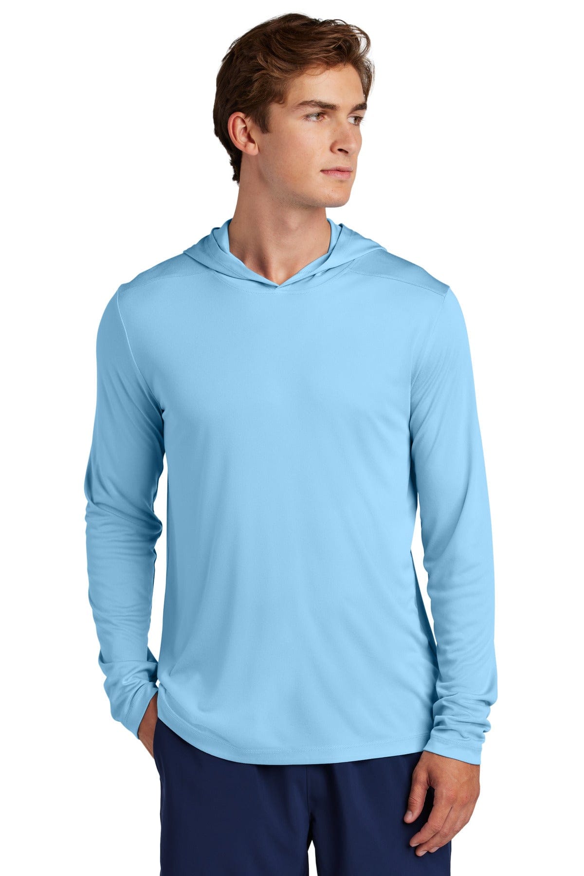 Sport-Tek ® Posi-UV ® Pro Long Sleeve Hoodie ST420LSH in Light Blue