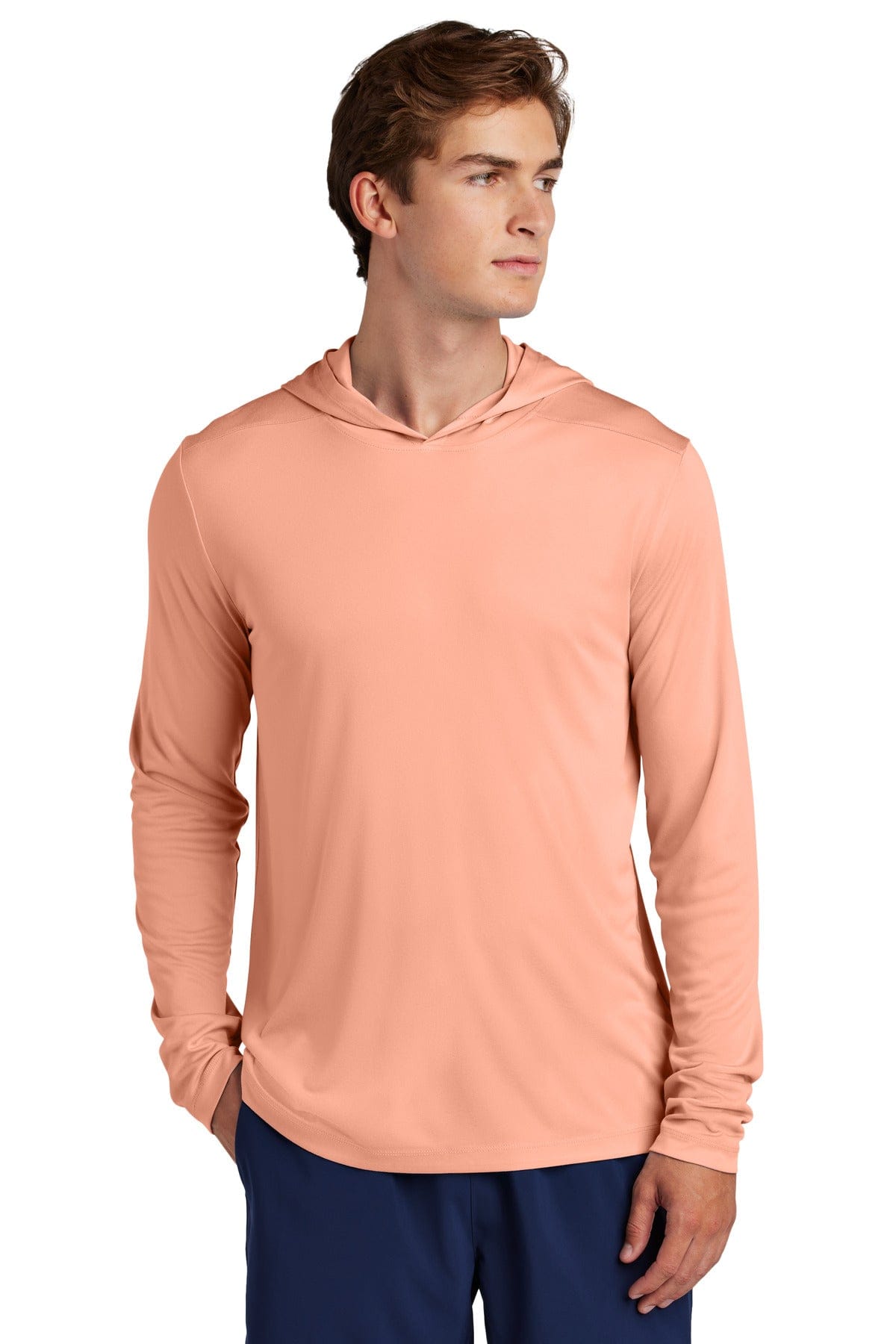 Sport-Tek ® Posi-UV ® Pro Long Sleeve Hoodie ST420LSH in Soft Coral