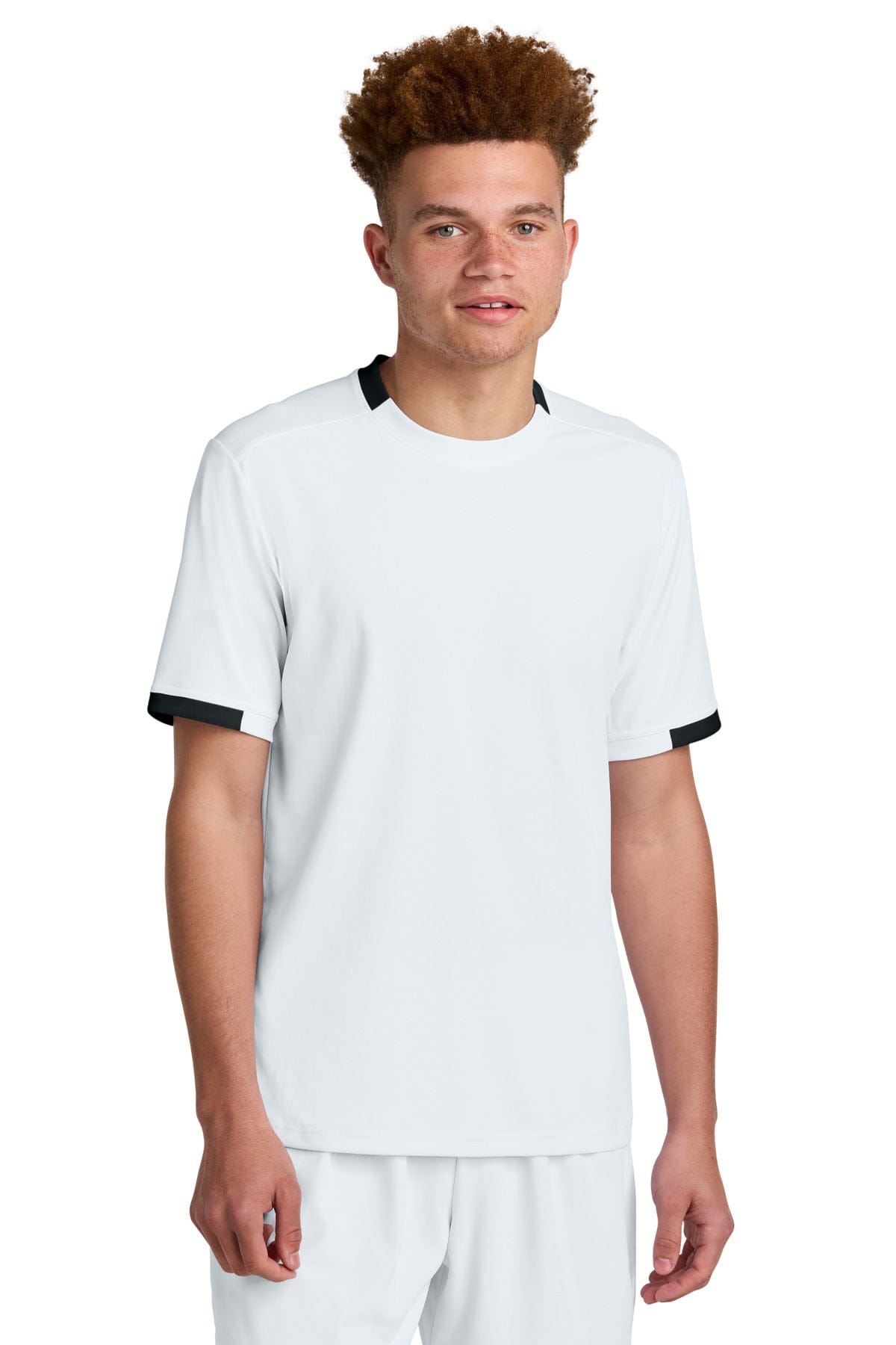Sport-Tek ® Club Short Sleeve Crew ST440 in White/ Black