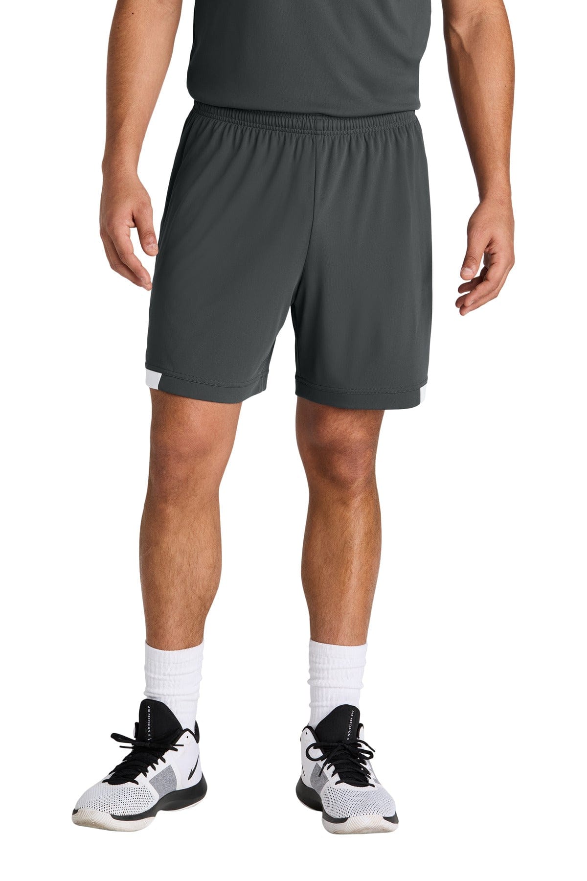 Sport-Tek ® Club 7' Short ST442 in Iron Grey/ White