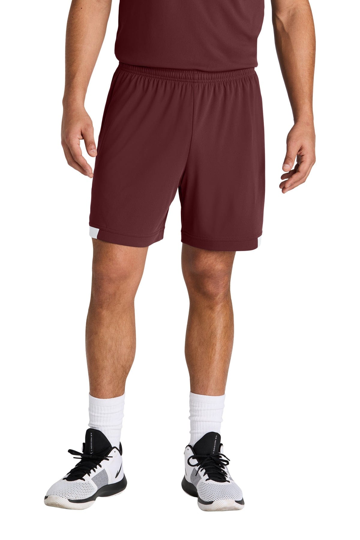 Sport-Tek ® Club 7' Short ST442 in Maroon/ White