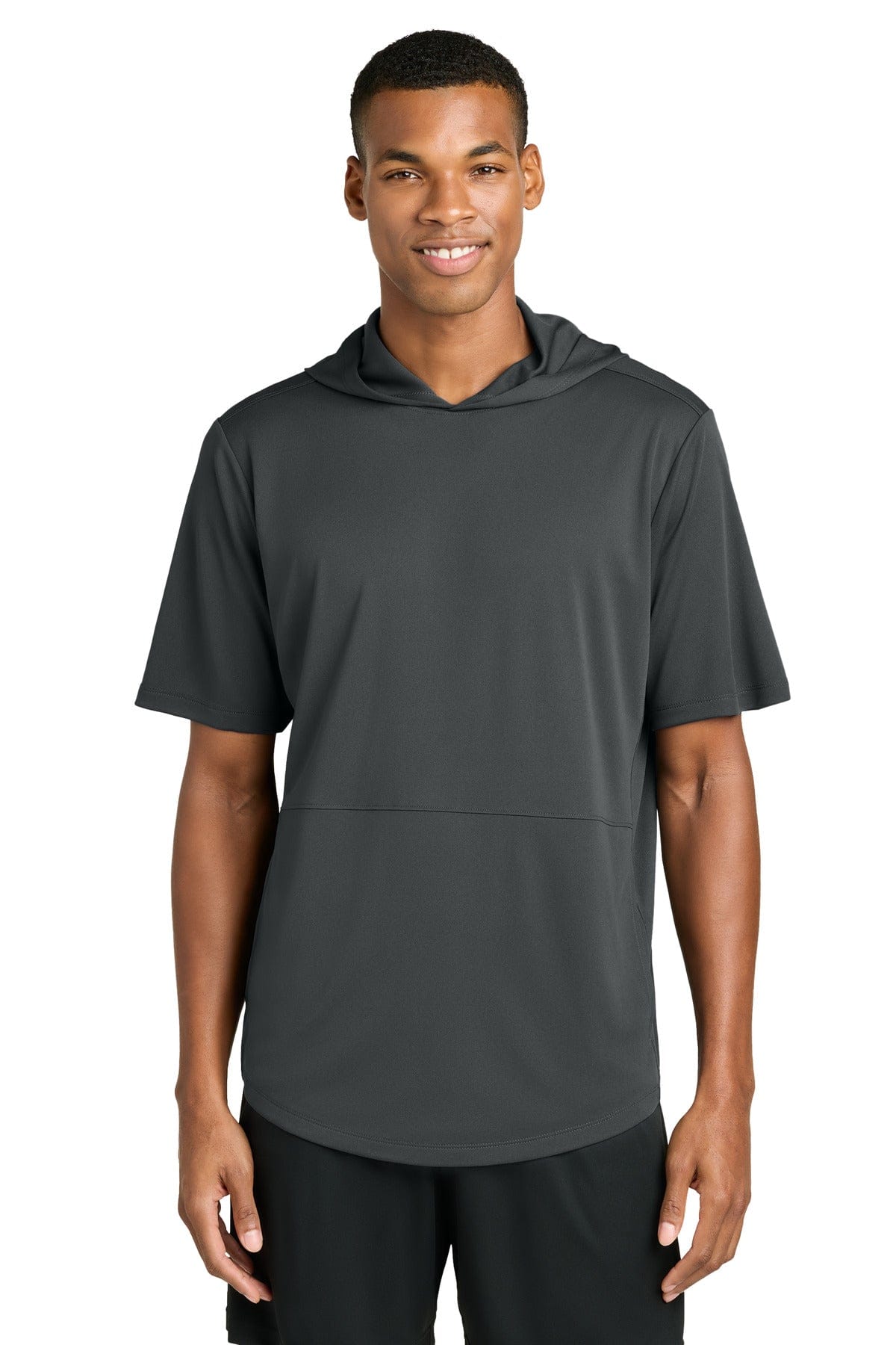 Sport-Tek ST445 Club Short Sleeve Hoodie in Iron Grey