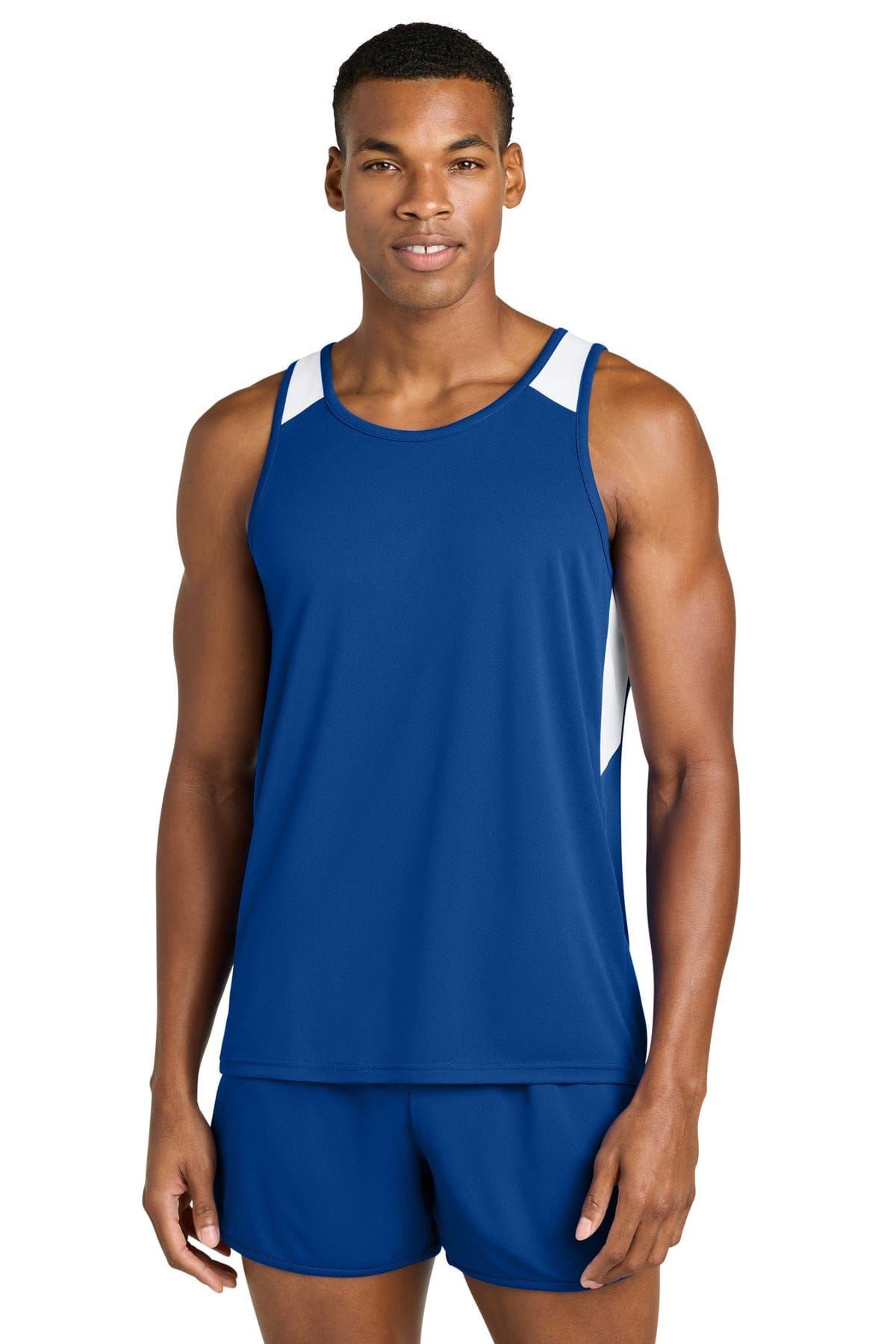 Sport-Tek ST446 Club Track Tank in True Royal/ White