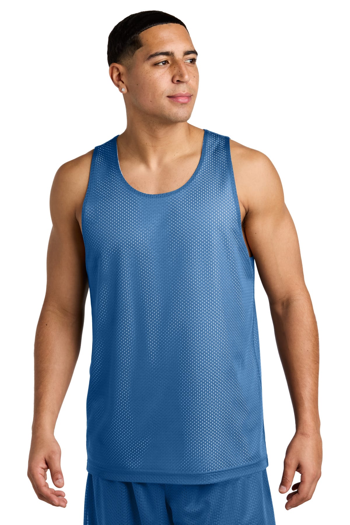 Sport-Tek ST5000 XS / Carolina Blue/ White Sport-Tek ST5000 PosiCharge Reversible Mesh Tank