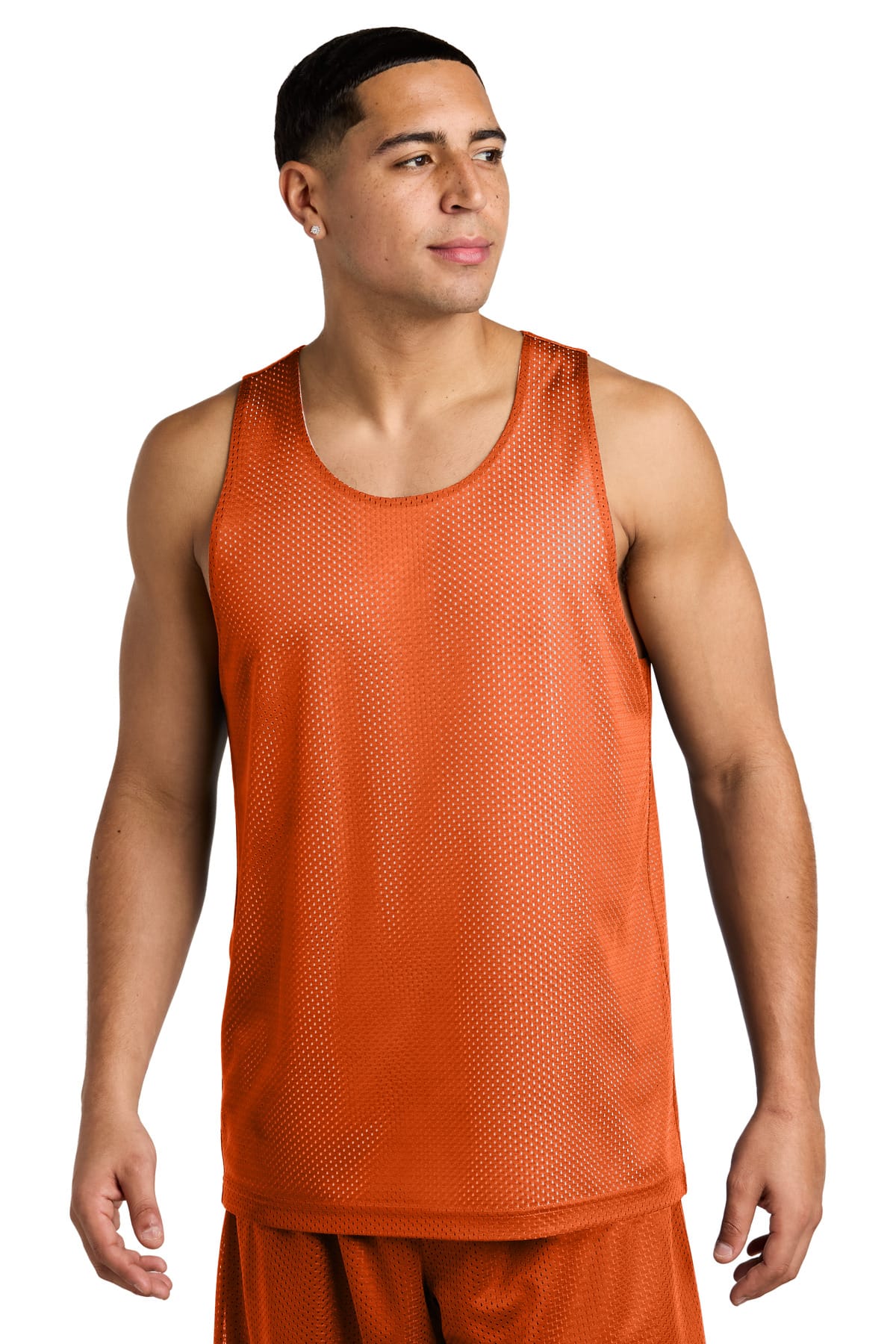Sport-Tek ST5000 XS / Deep Orange/ White Sport-Tek ST5000 PosiCharge Reversible Mesh Tank