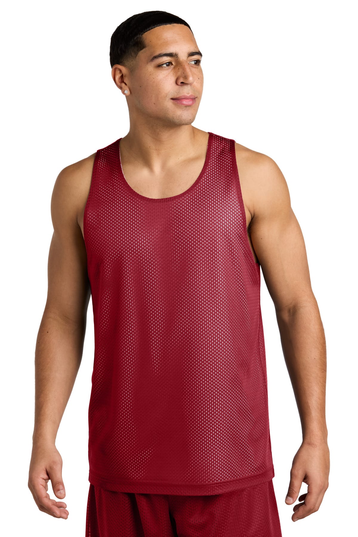 Sport-Tek ST5000 XS / Deep Red/ White Sport-Tek ST5000 PosiCharge Reversible Mesh Tank