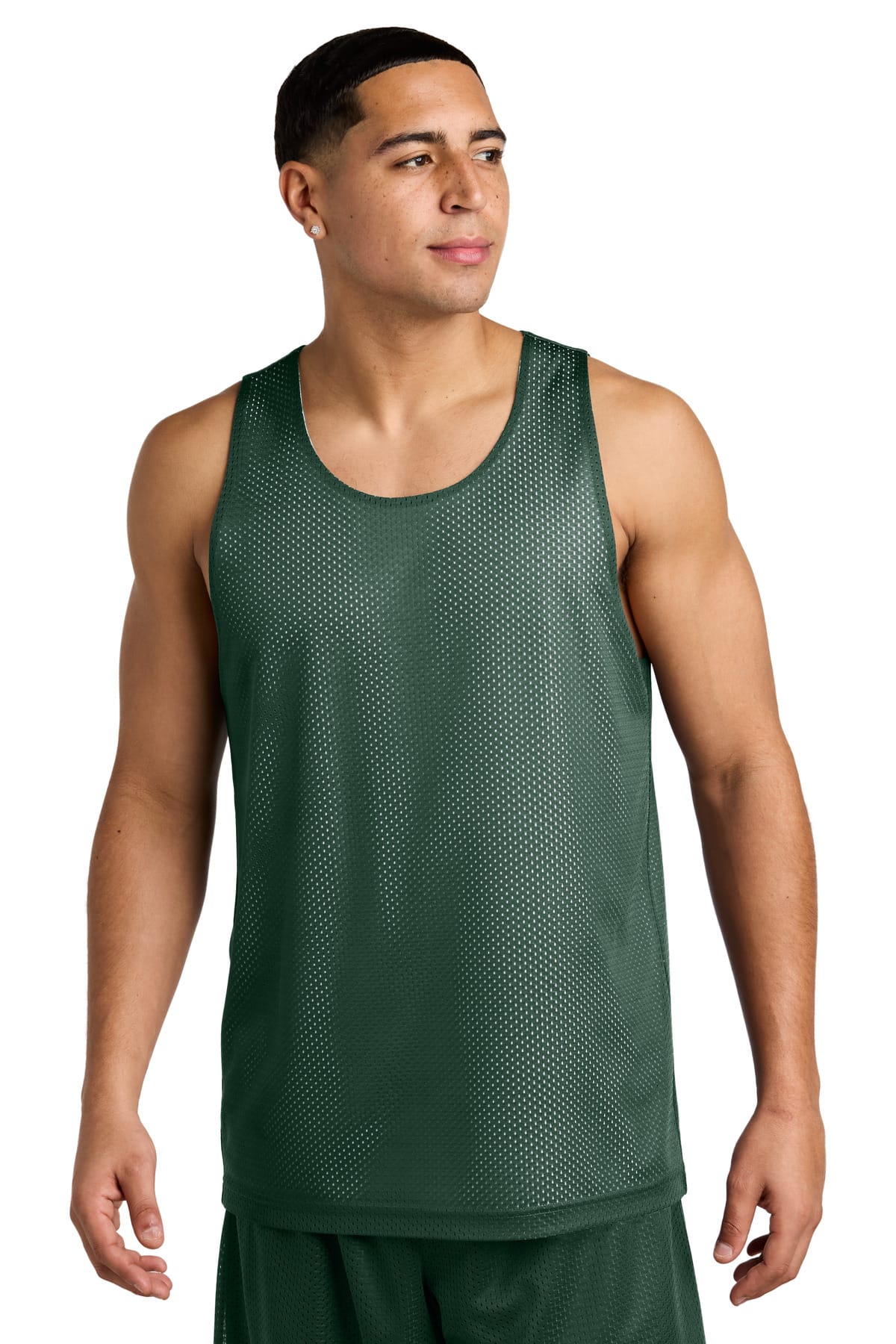 Sport-Tek ST5000 XS / Forest Green/ White Sport-Tek ST5000 PosiCharge Reversible Mesh Tank