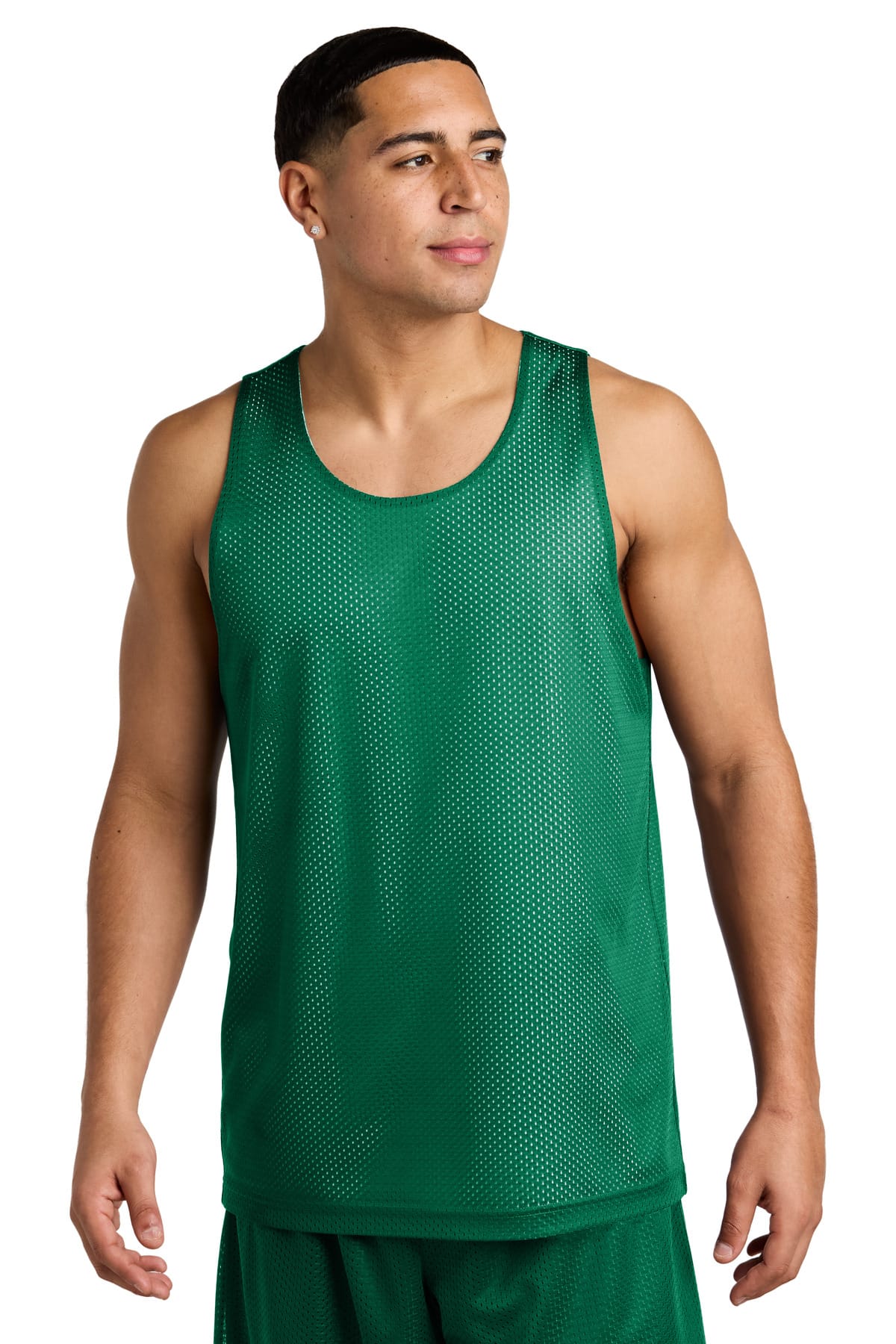 Sport-Tek ST5000 XS / Kelly Green/ White Sport-Tek ST5000 PosiCharge Reversible Mesh Tank