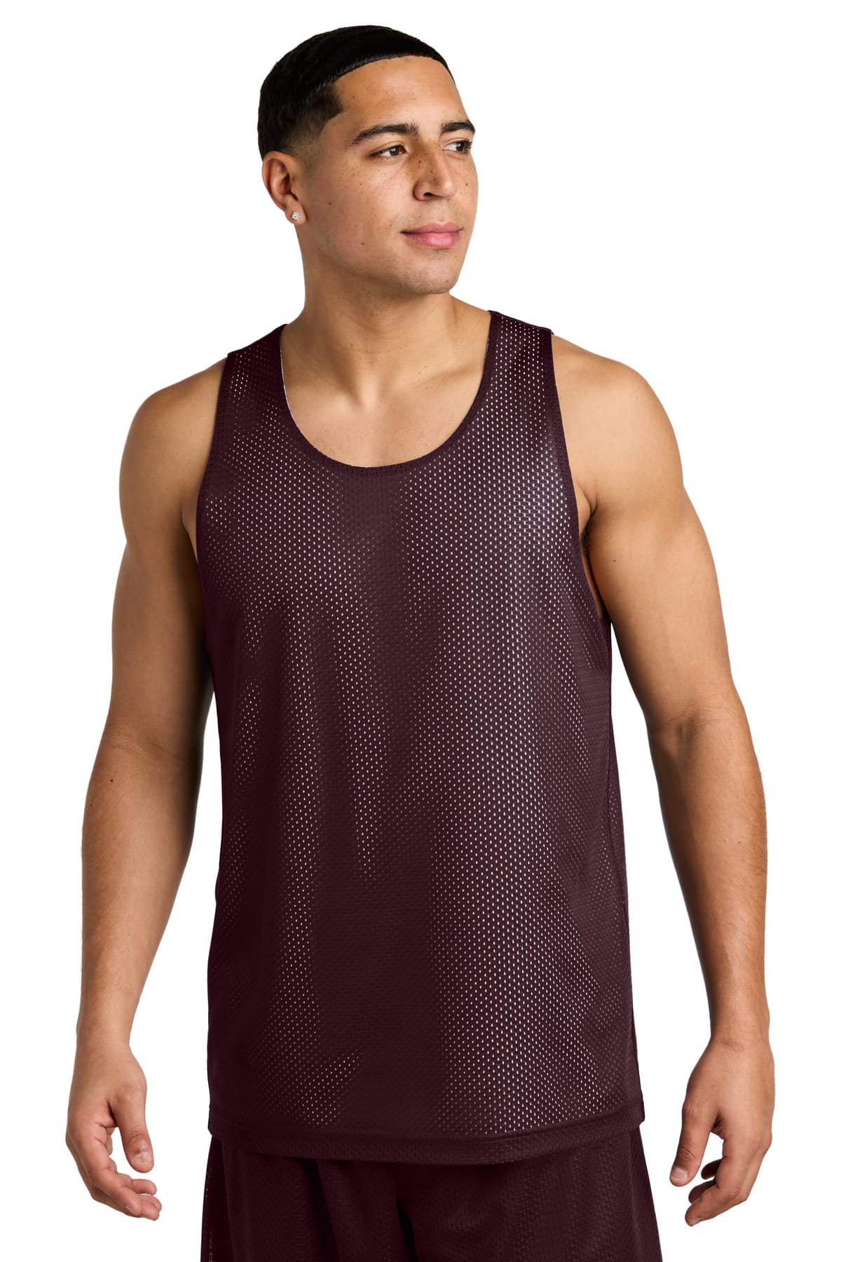 Sport-Tek ST5000 XS / Maroon/ White Sport-Tek ST5000 PosiCharge Reversible Mesh Tank