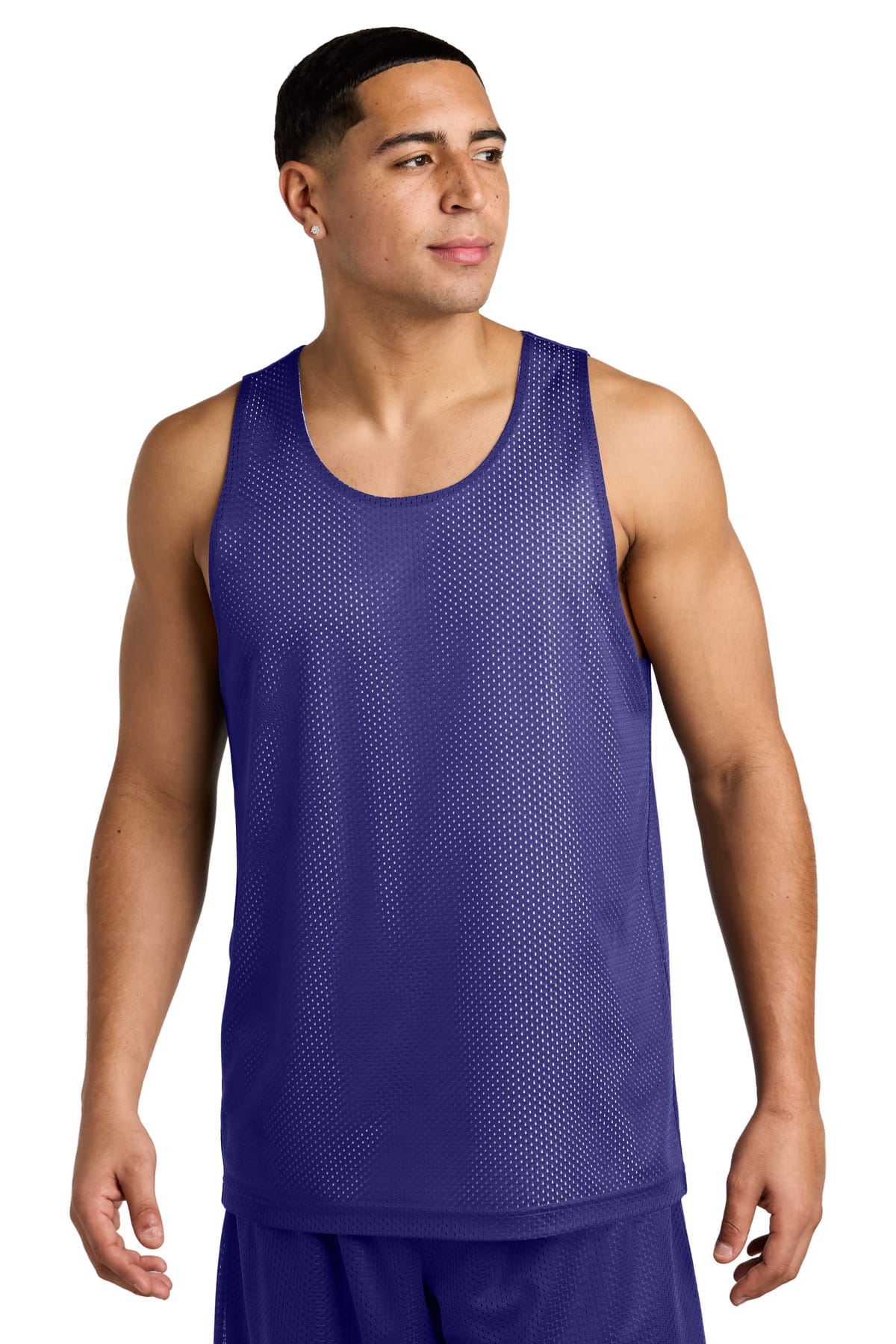 Sport-Tek ST5000 XS / Purple/ White Sport-Tek ST5000 PosiCharge Reversible Mesh Tank