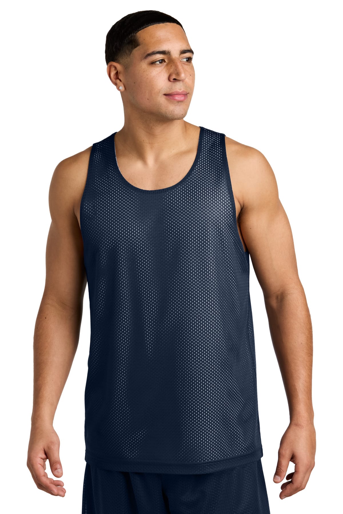 Sport-Tek ST5000 XS / True Navy/ White Sport-Tek ST5000 PosiCharge Reversible Mesh Tank