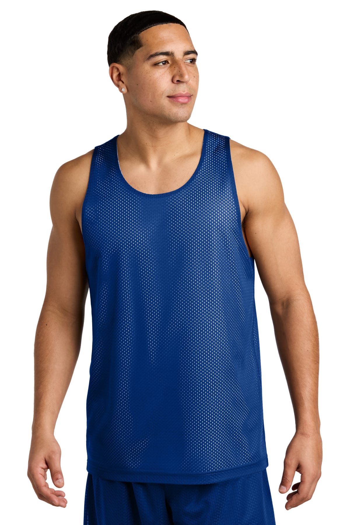Sport-Tek ST5000 XS / True Royal/ White Sport-Tek ST5000 PosiCharge Reversible Mesh Tank