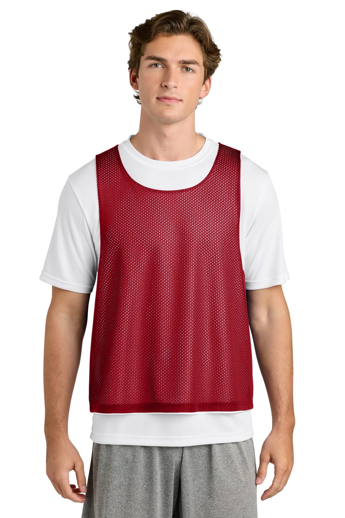 Sport-Tek ST512 XS / Deep Red/ White Sport-Tek ST512 Lacrosse Reversible Pinnie