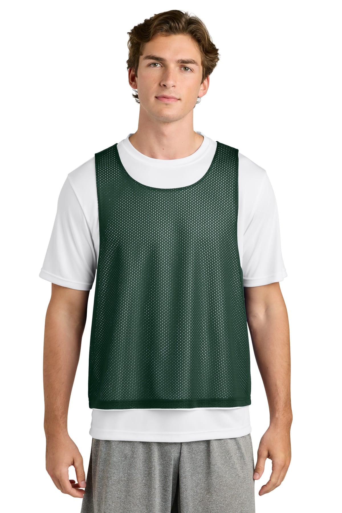 Sport-Tek ST512 XS / Forest Green/ White Sport-Tek ST512 Lacrosse Reversible Pinnie