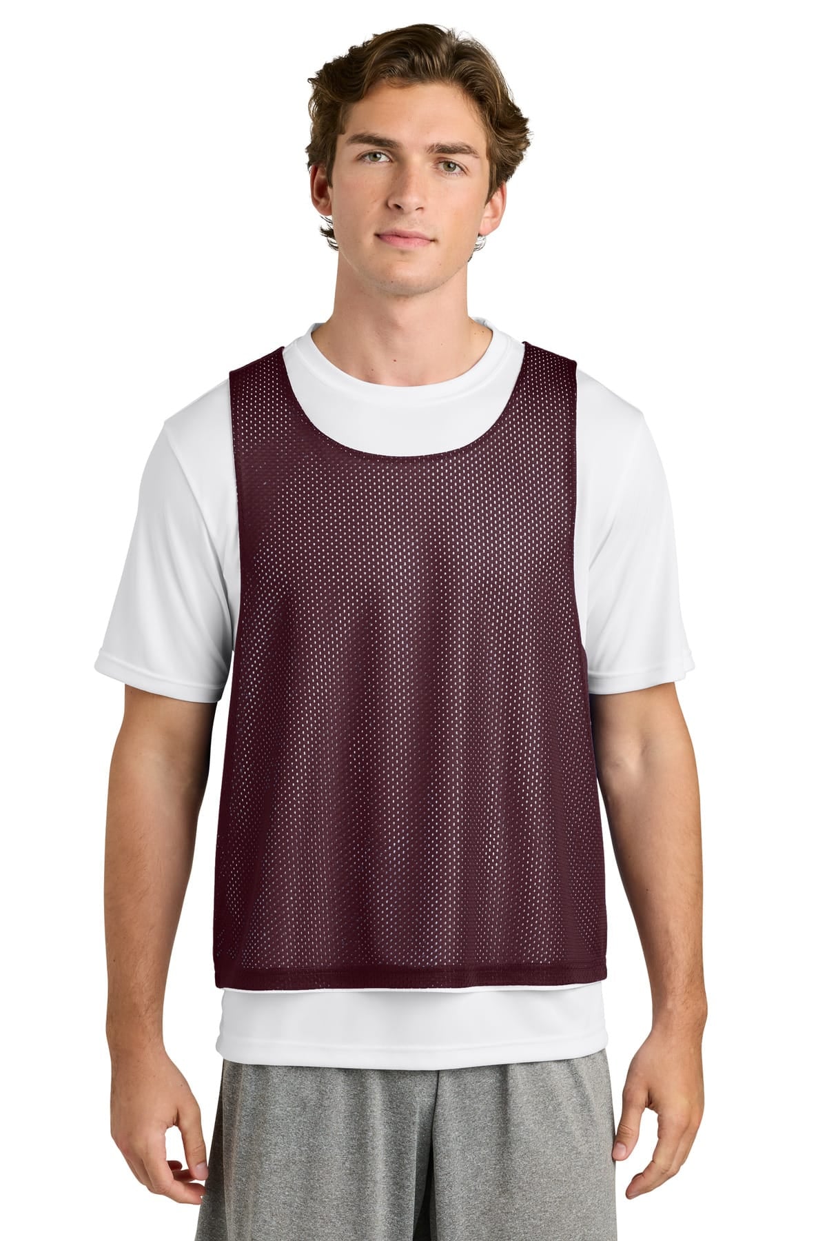 Sport-Tek ST512 XS / Maroon/ White Sport-Tek ST512 Lacrosse Reversible Pinnie