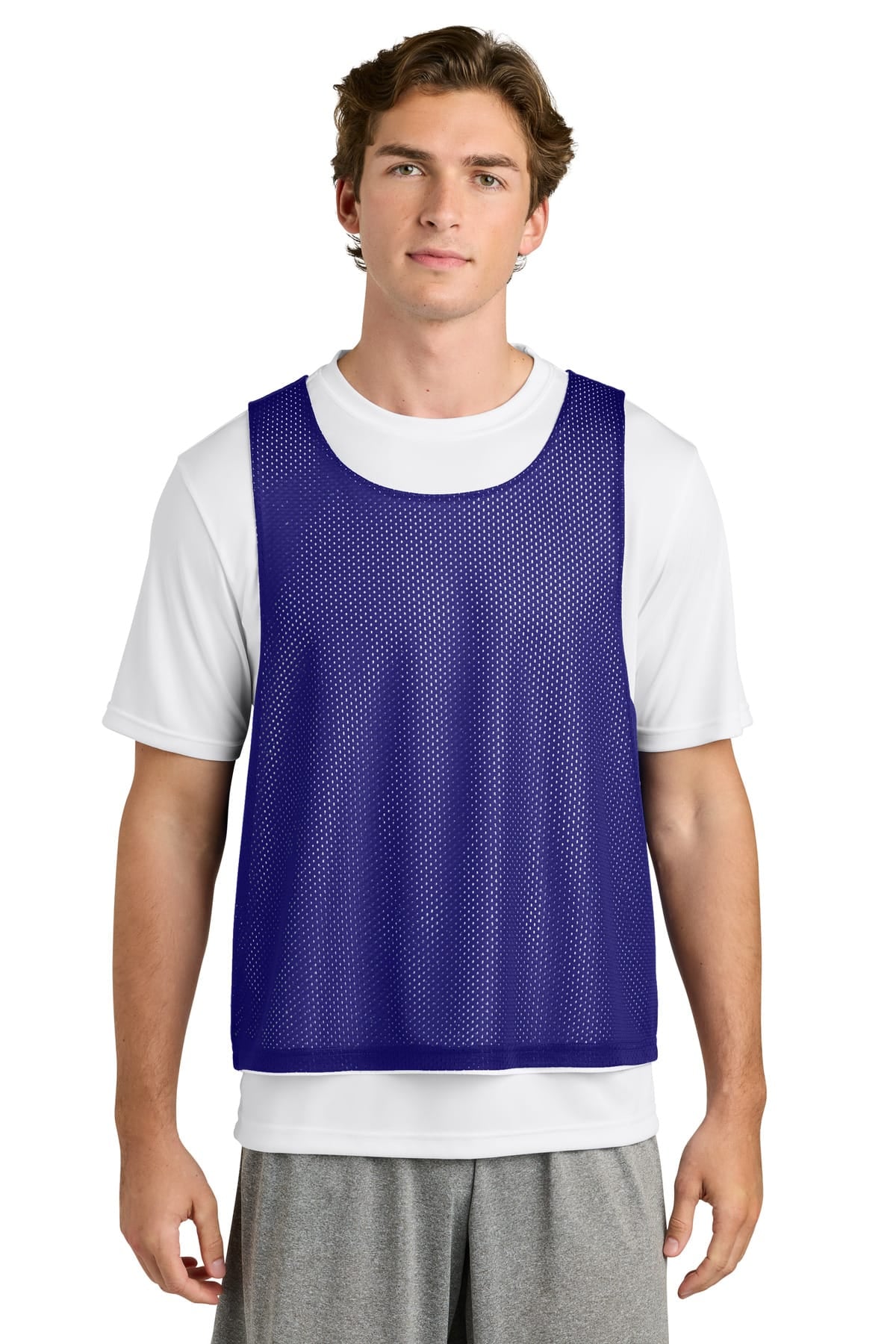 Sport-Tek ST512 XS / Purple/ White Sport-Tek ST512 Lacrosse Reversible Pinnie