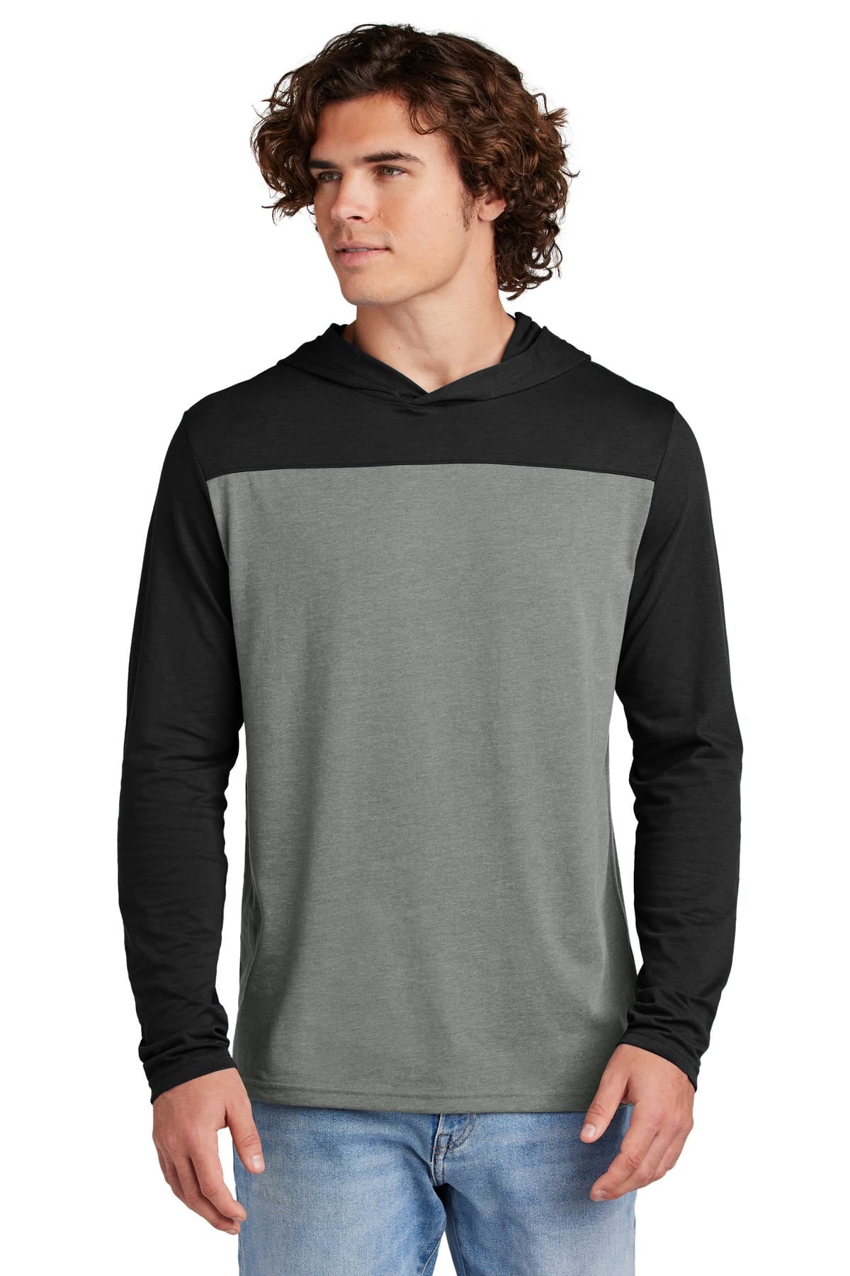 Sport-Tek ST6044 XS / Black/ Vintage Heather Sport-Tek ST6044 Halftime Long Sleeve Hoodie