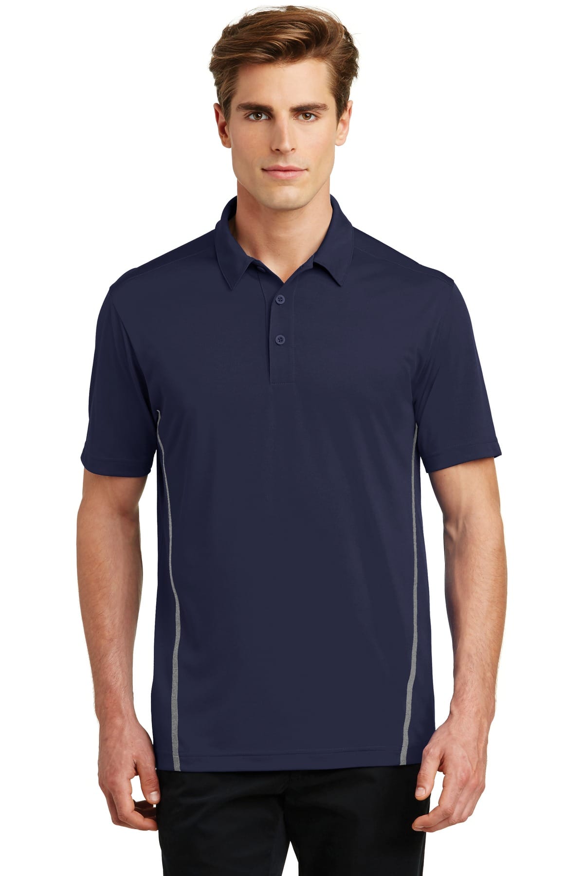 Sport-Tek ST620 XS / True Navy/ Heather Grey Sport-Tek ST620 Contrast PosiCharge Tough Polo