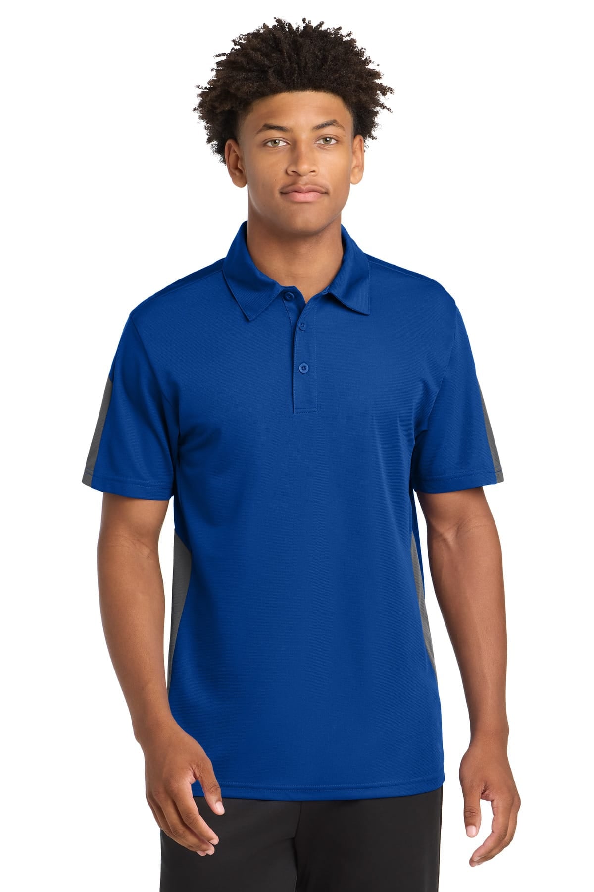 Sport-Tek ST695 XS / True Royal/ Grey Sport-Tek ST695 PosiCharge Active Textured Colorblock Polo