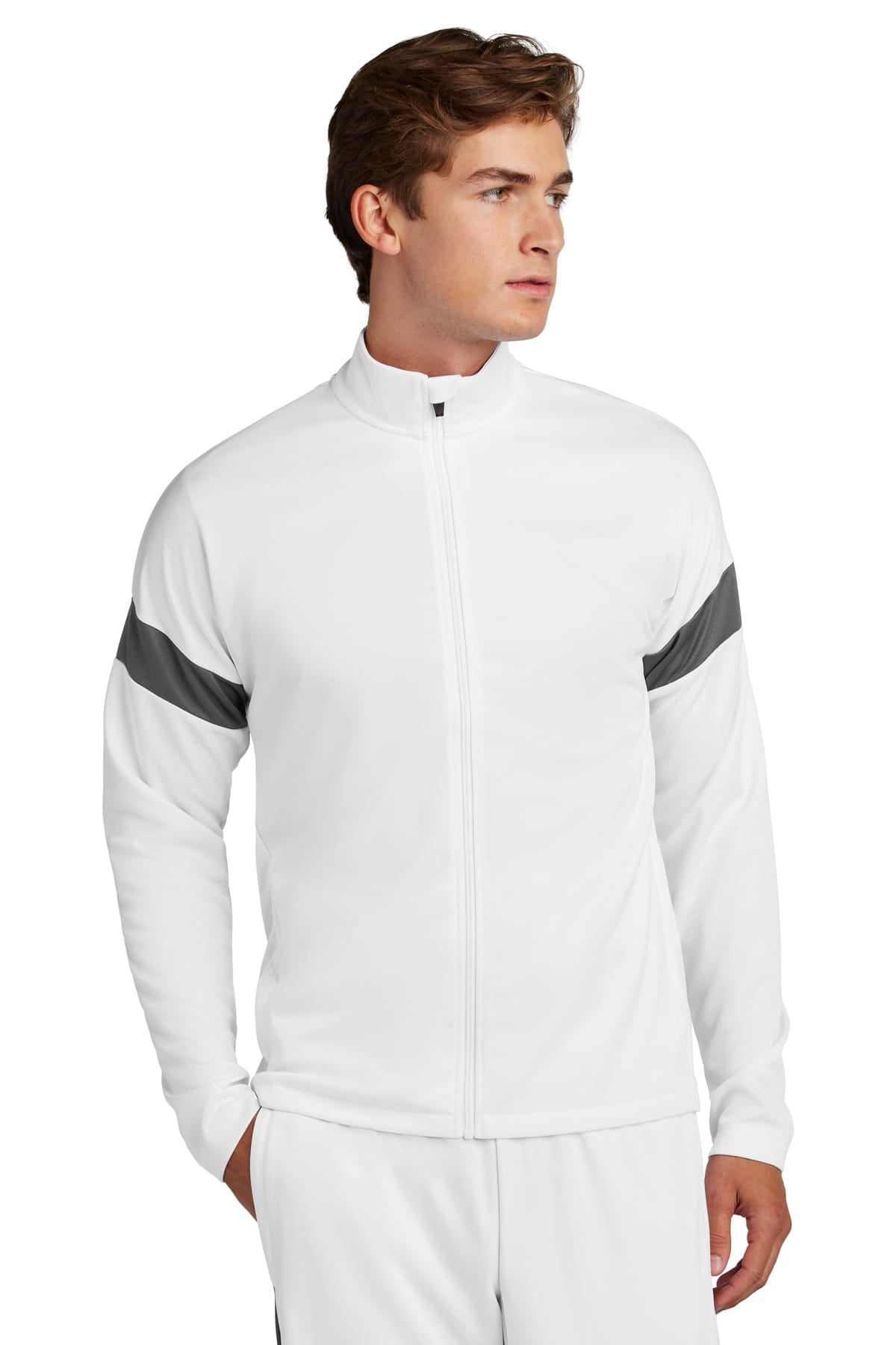 Sport-Tek ST800 XS / White/ Iron Grey Sport-Tek ST800 Travel Full-Zip Jacket