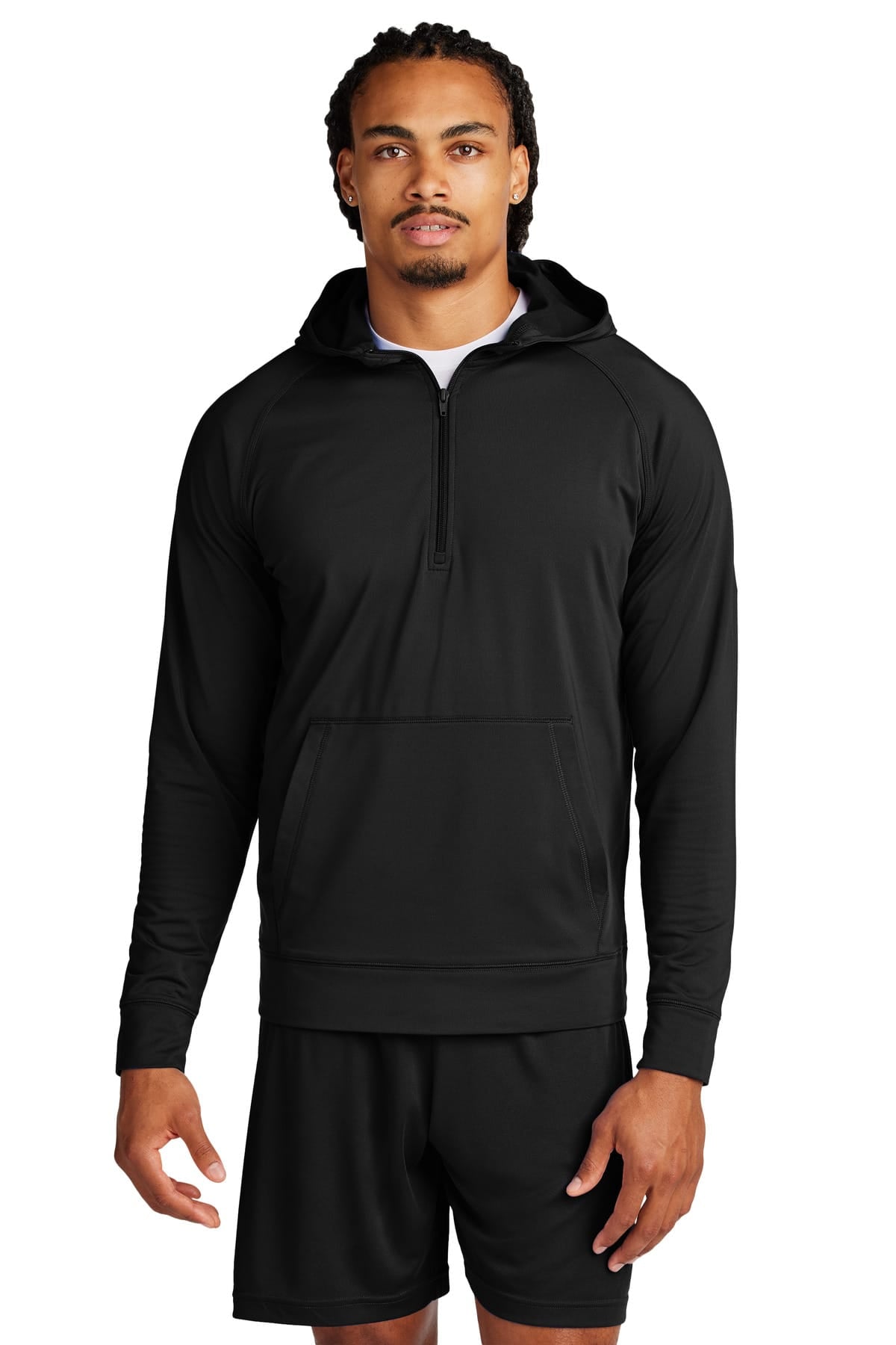 Sport-Tek ST856 XS / Black Sport-Tek ST856 Sport-Wick Stretch 1/2-Zip Hoodie