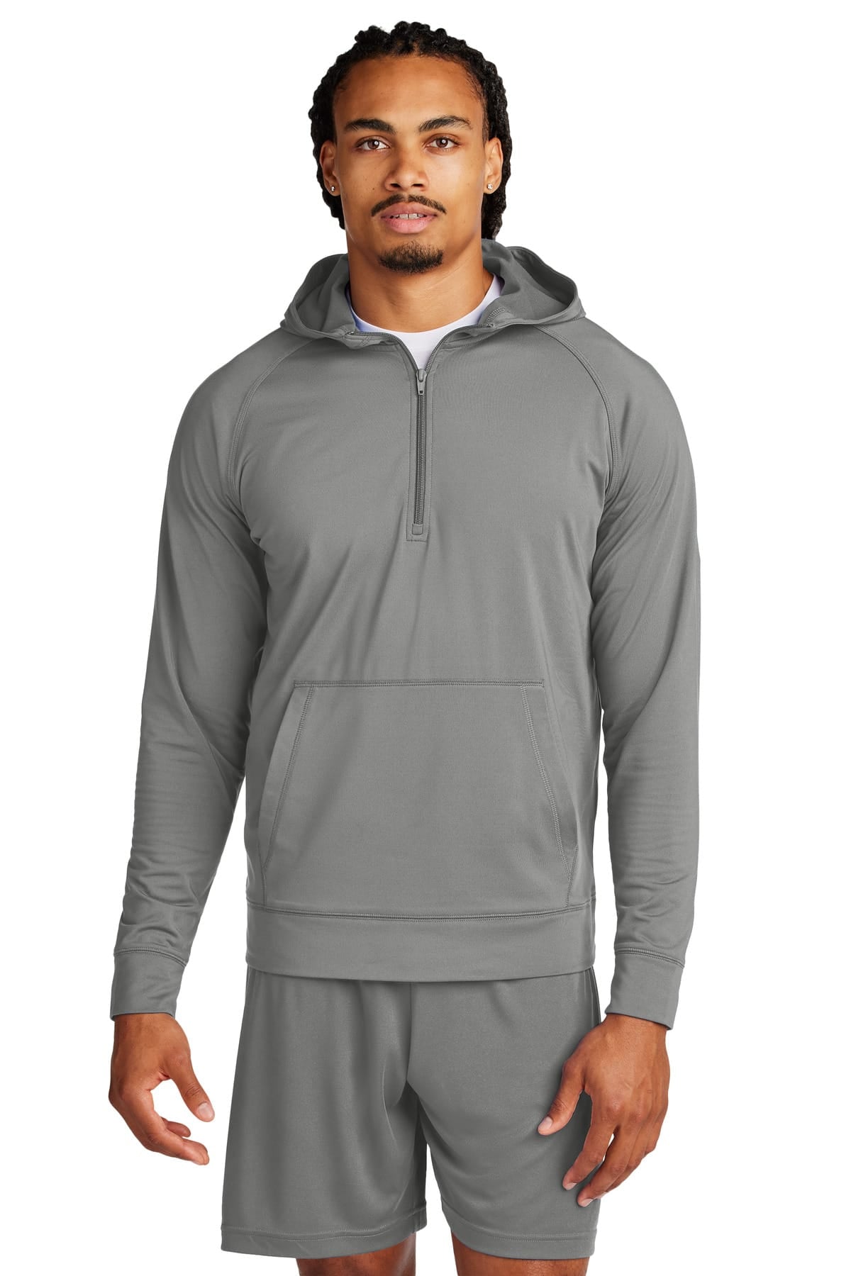 Sport-Tek ST856 XS / Charcoal Grey Sport-Tek ST856 Sport-Wick Stretch 1/2-Zip Hoodie